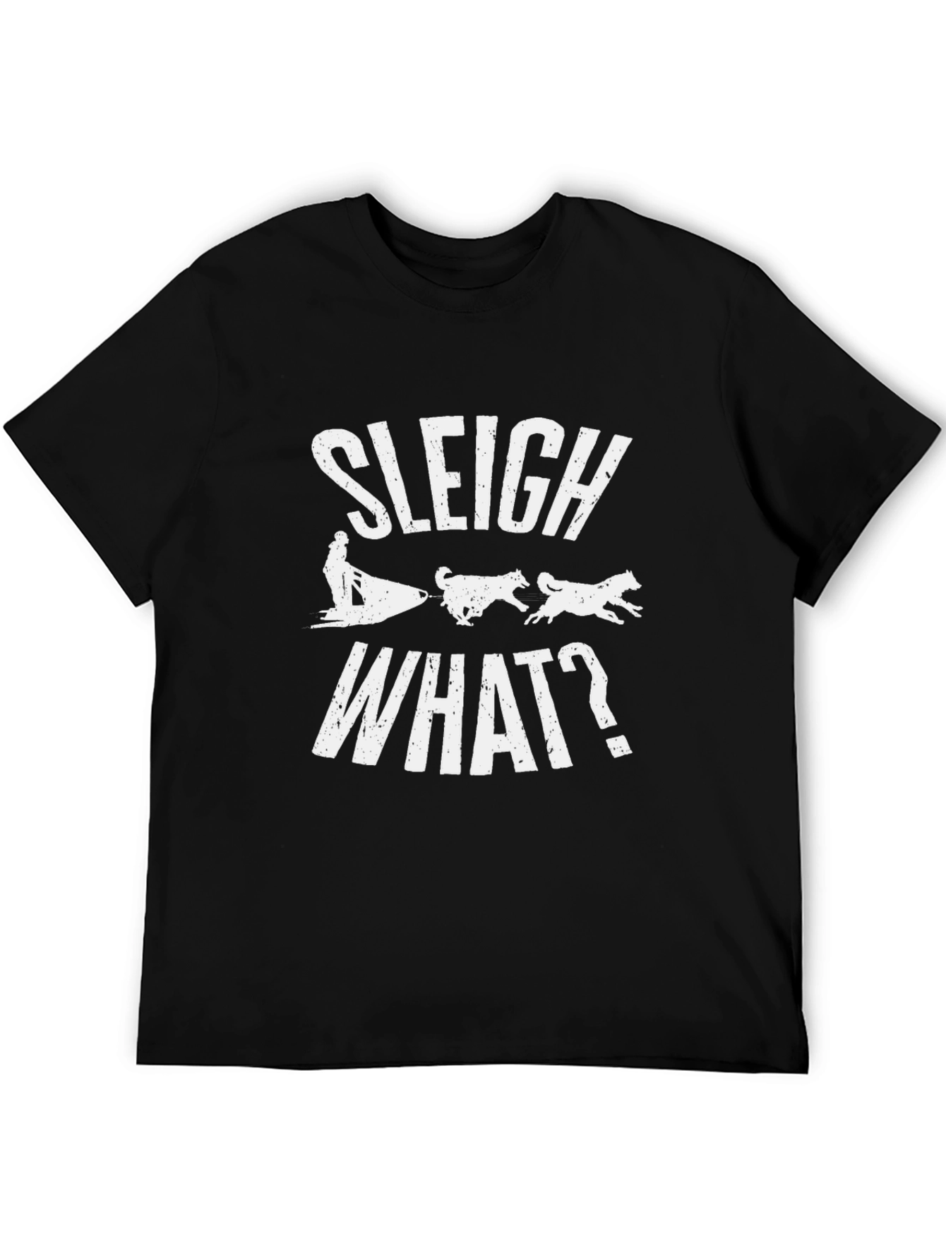 Black Sleigh What? Funny Dog Sledding T-Shirt view 5