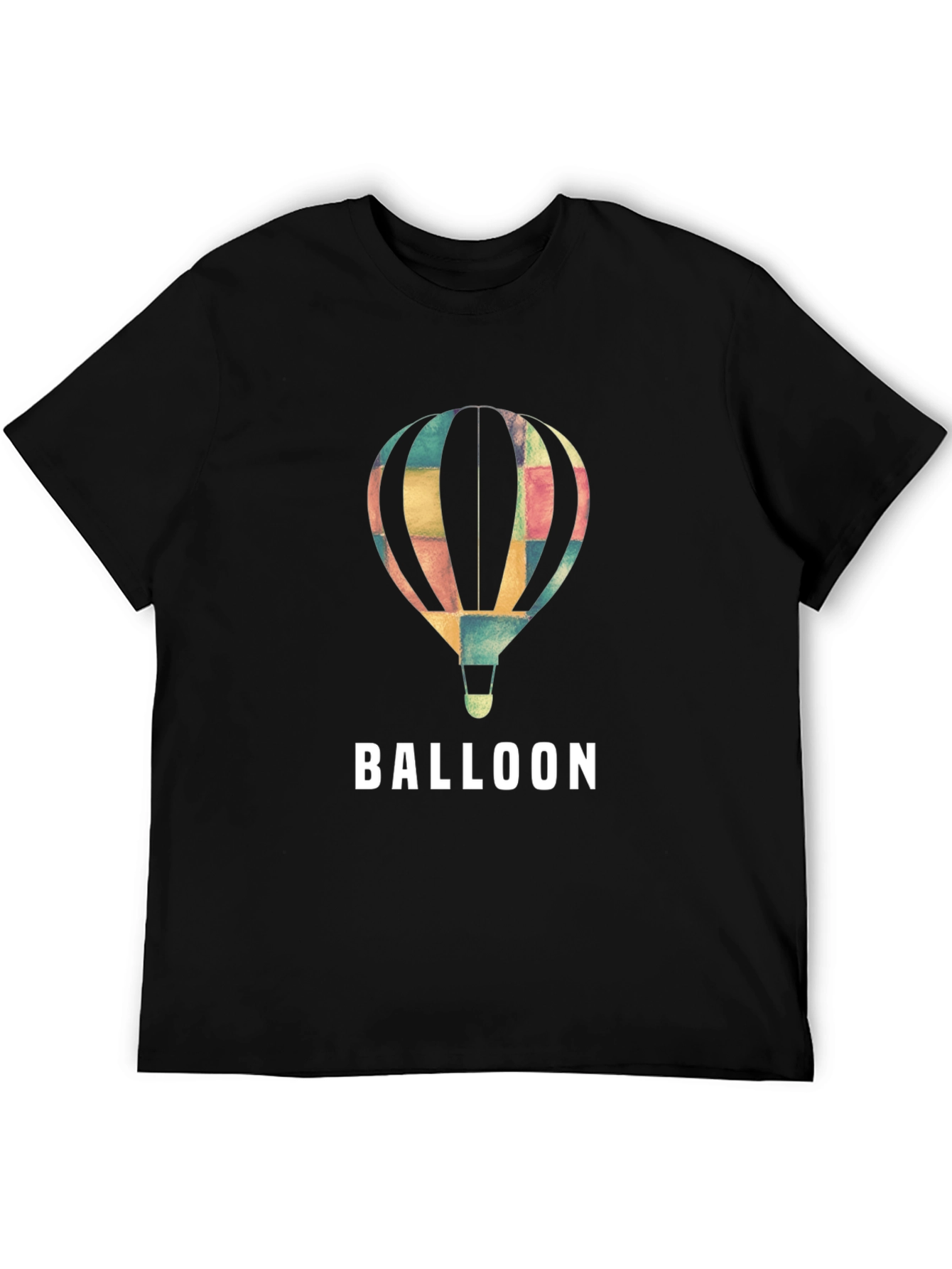 Black Colorful Hot Air Balloon Graphic Tee - Unisex view 5
