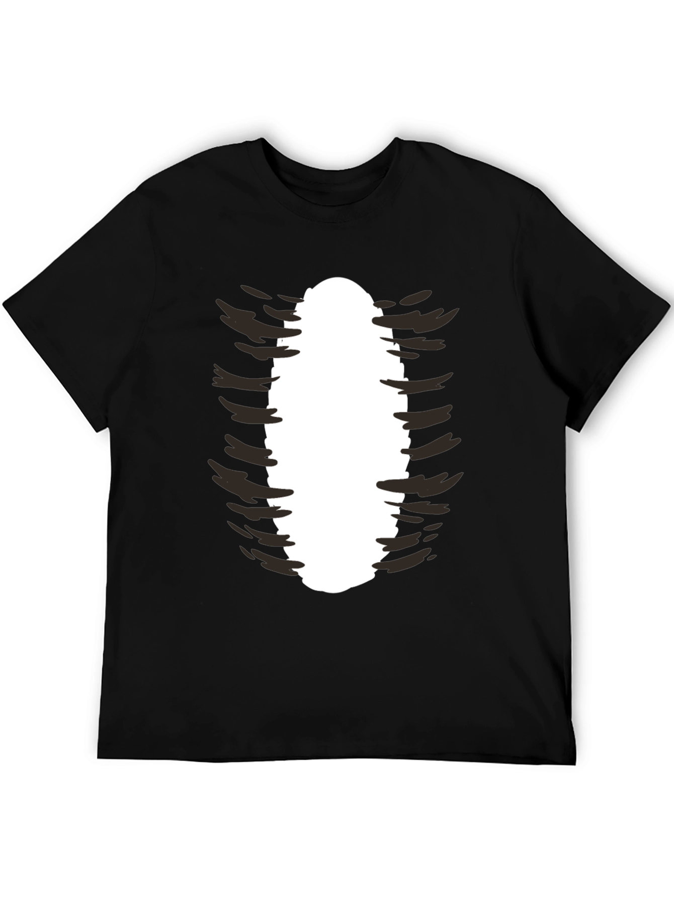 Black Ripped Rib Cage Graphic Tee - Black T-Shirt view 5