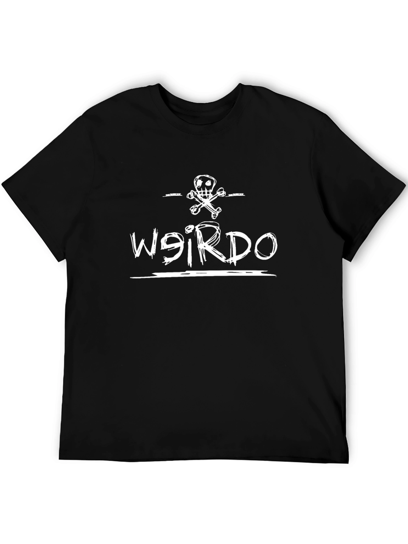 Black Weirdo Graphic Print T-Shirt - Black Cotton Tee view 5
