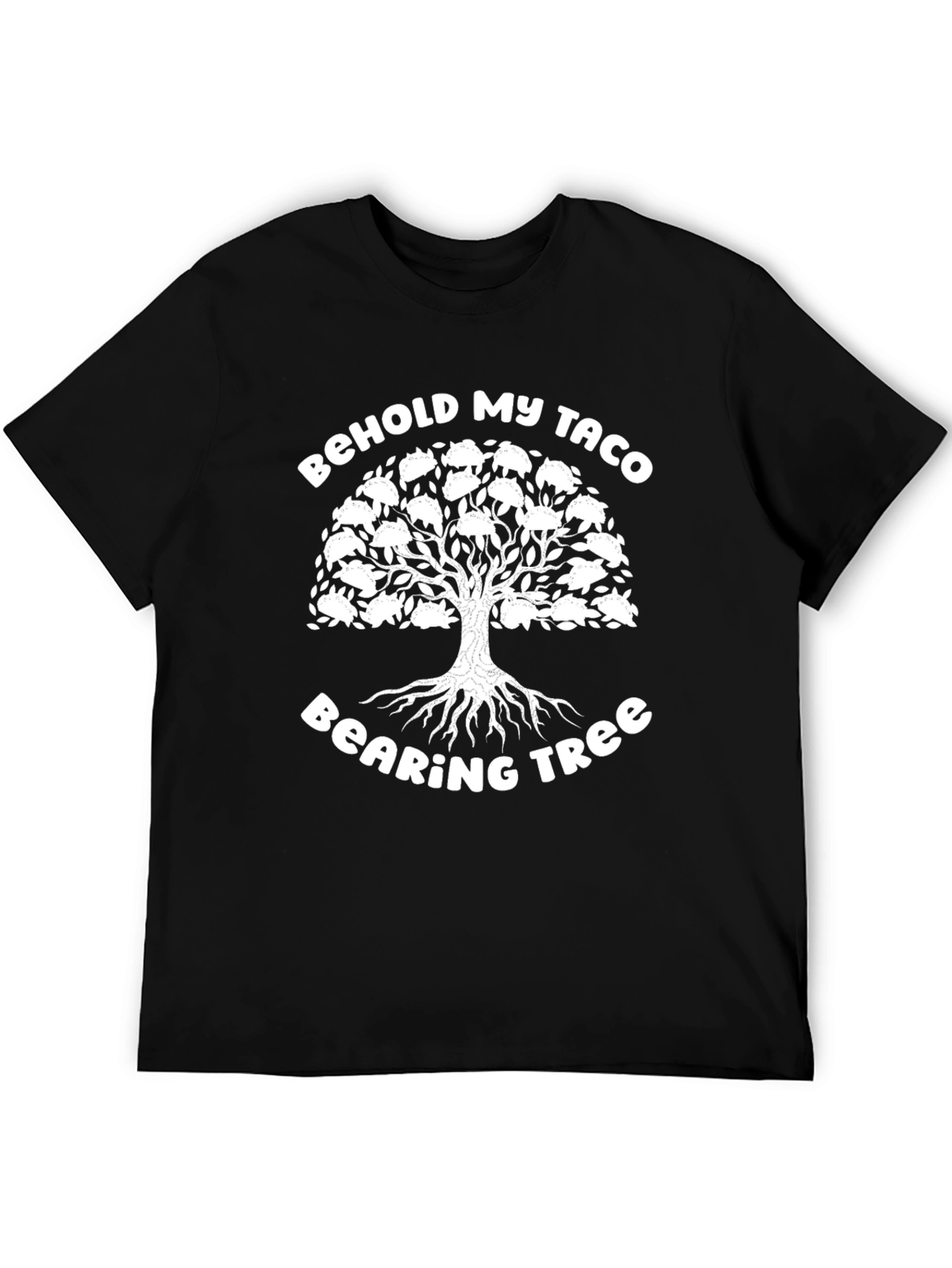 Black Taco Bearing Tree Black T-Shirt - Funny Foodie Tee view 5