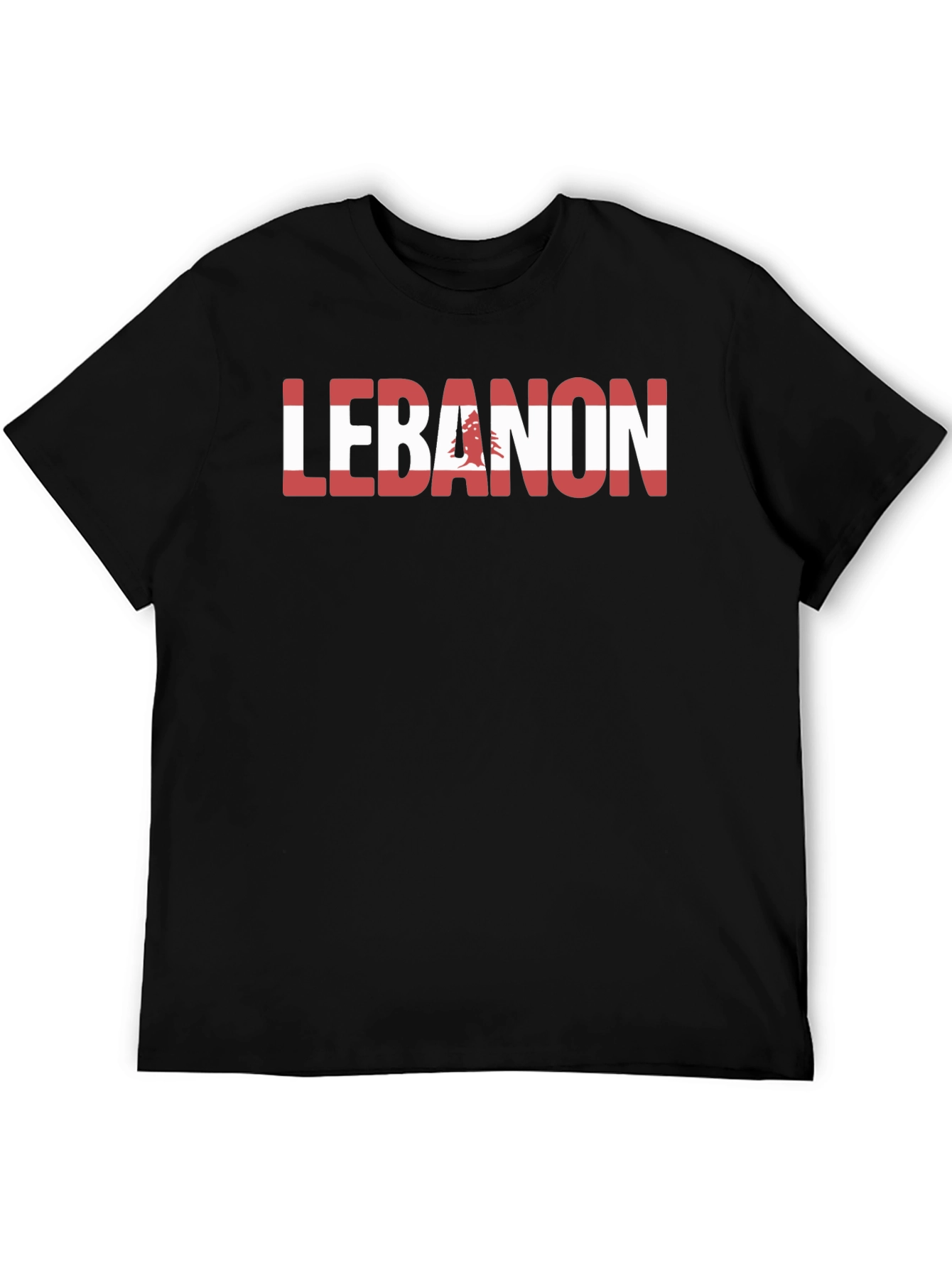 Black Lebanon Flag T-Shirt - National Pride view 5
