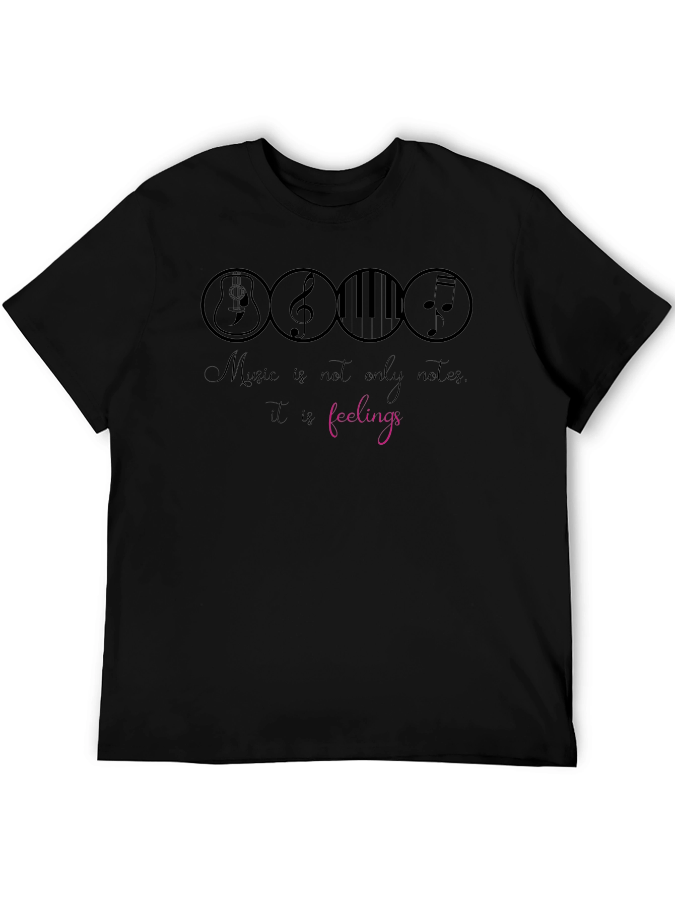 Black Music Feelings Graphic T-Shirt view 5
