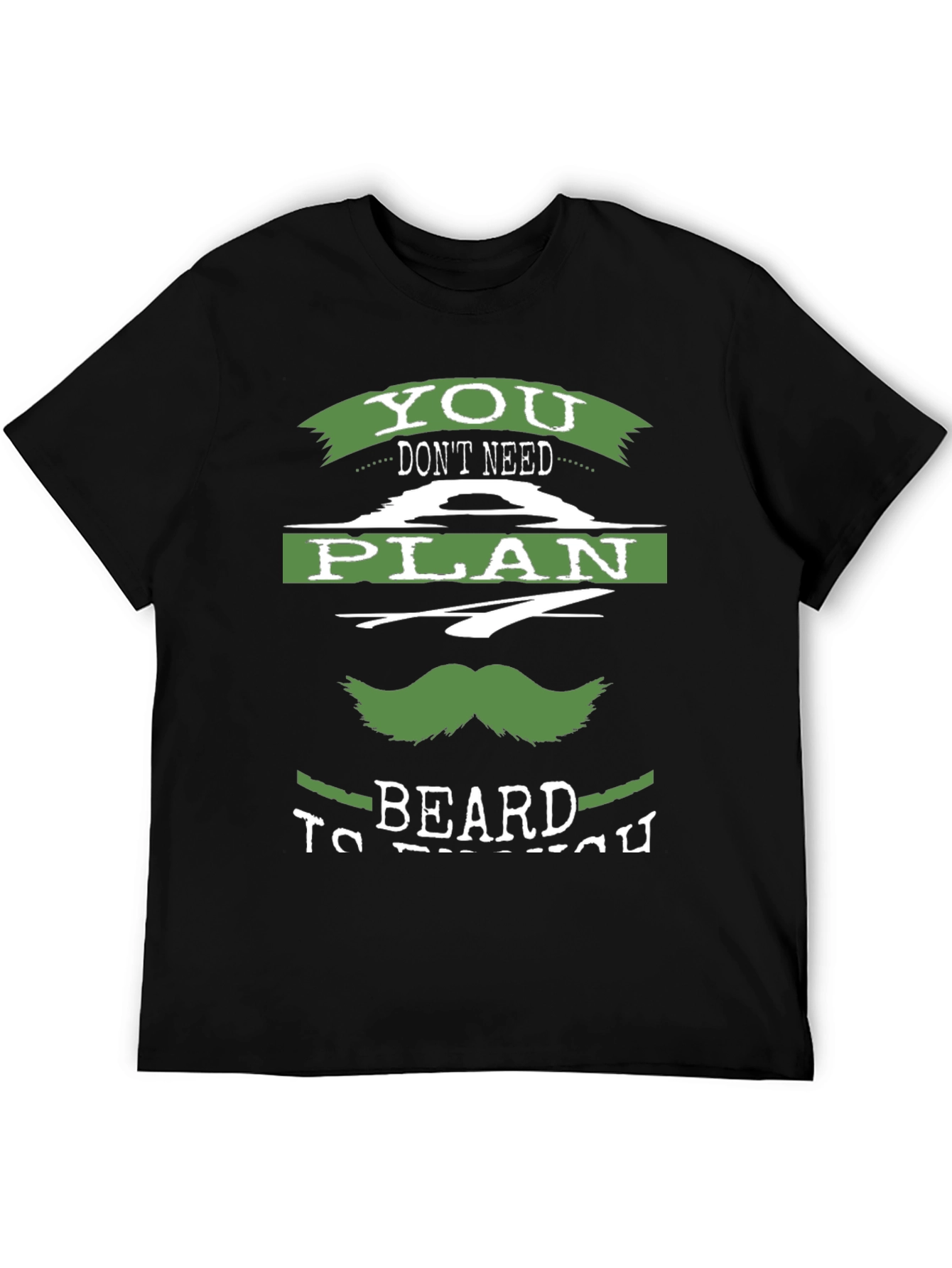 Black Funny Beard Plan T-Shirt view 5