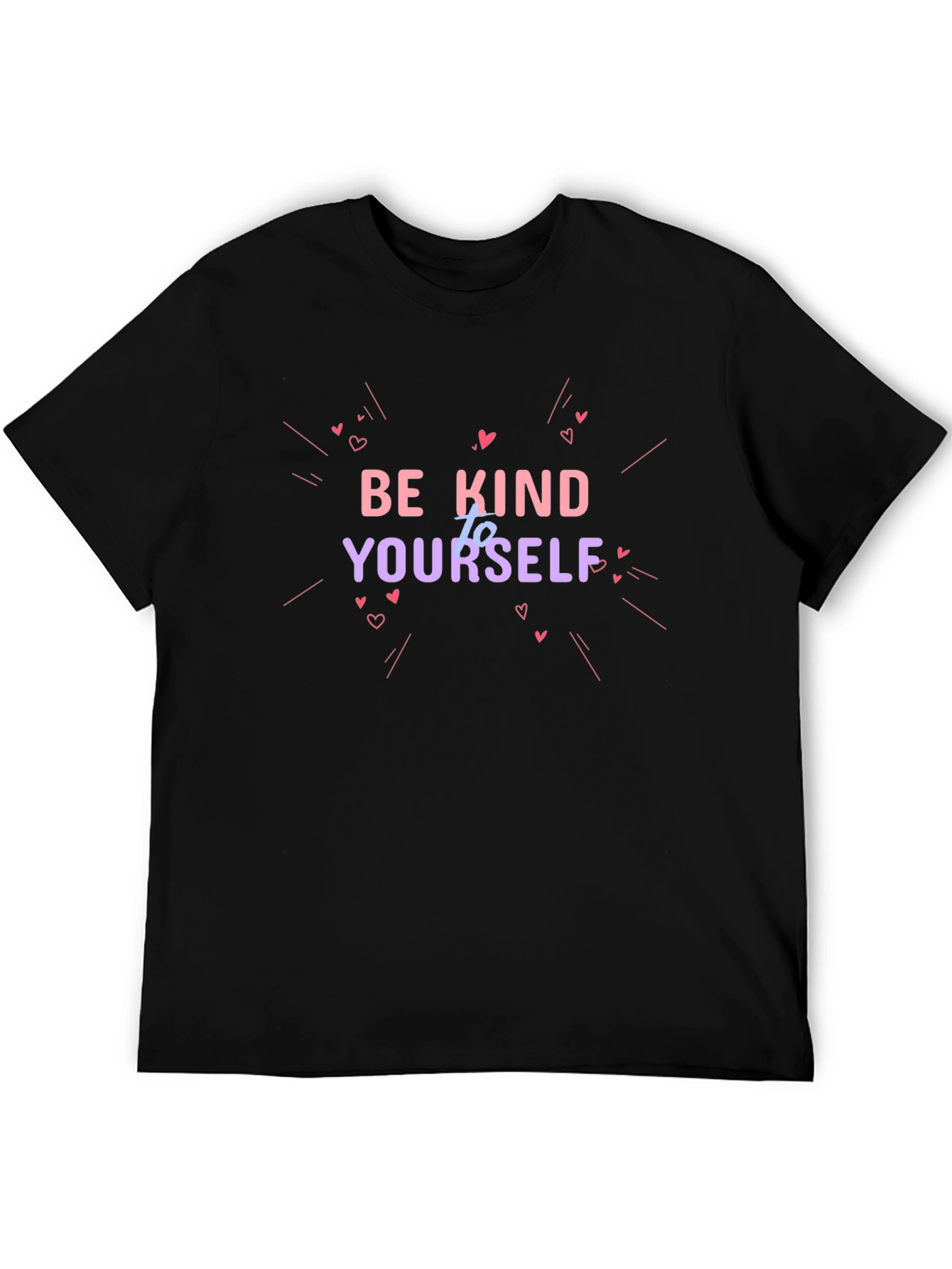 Black Be Kind to Yourself Graphic Tee - Stylish Black Shirt view 5