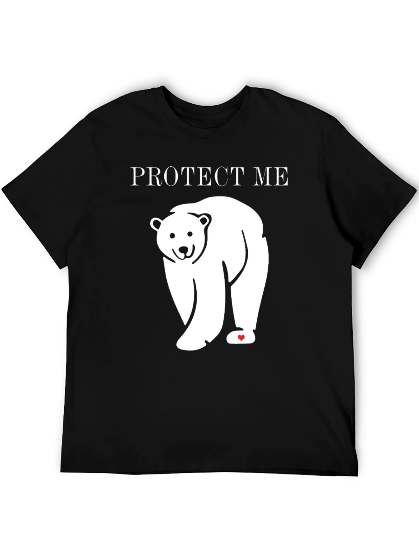 Black Protect Me Polar Bear Graphic Tee - Eco Awareness T-Shirt view 5