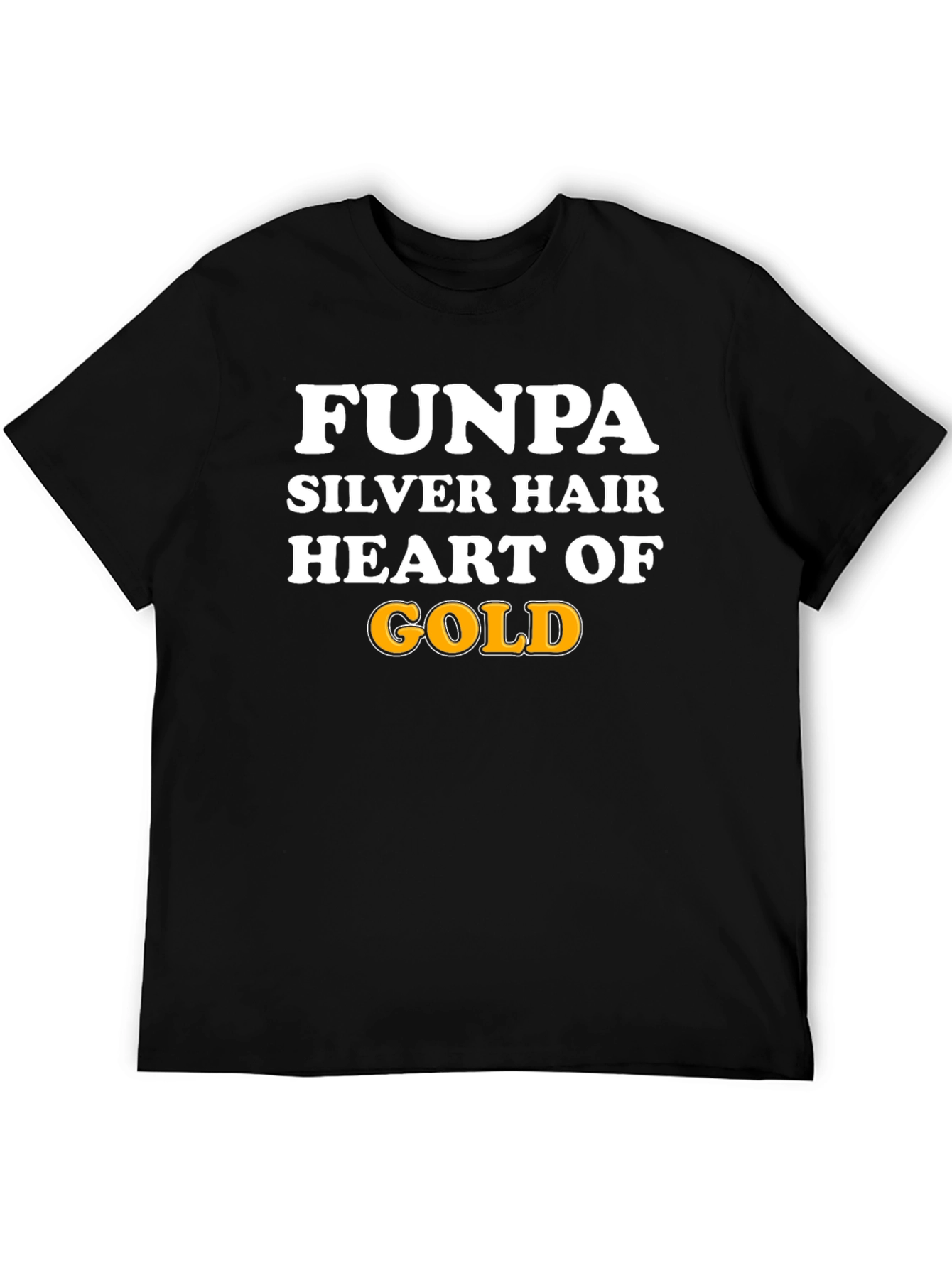 Black FUNPA Silver Hair Heart of Gold Graphic T-Shirt view 5