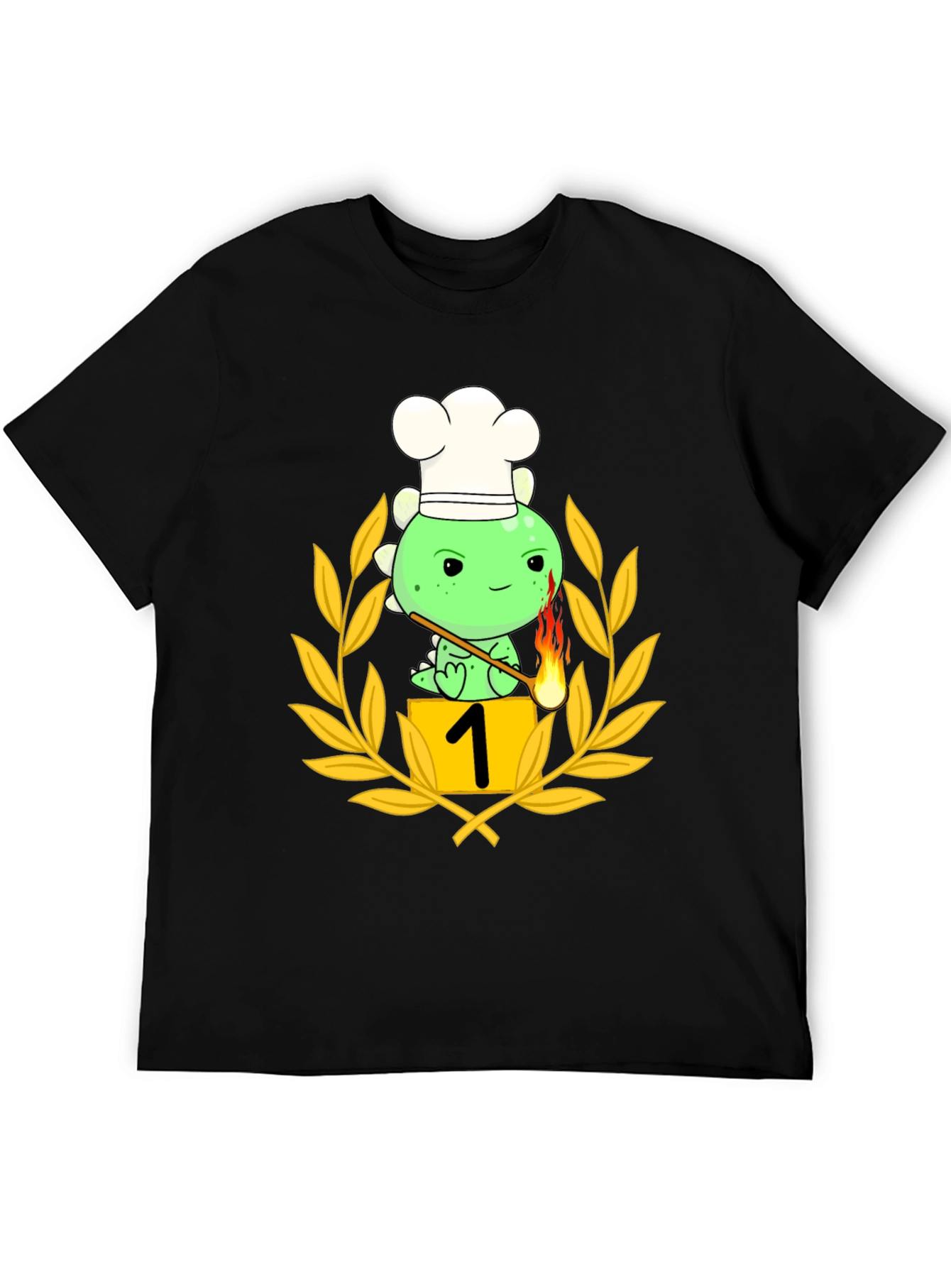 Black Chef Dino T-Shirt - Culinary Champion view 5