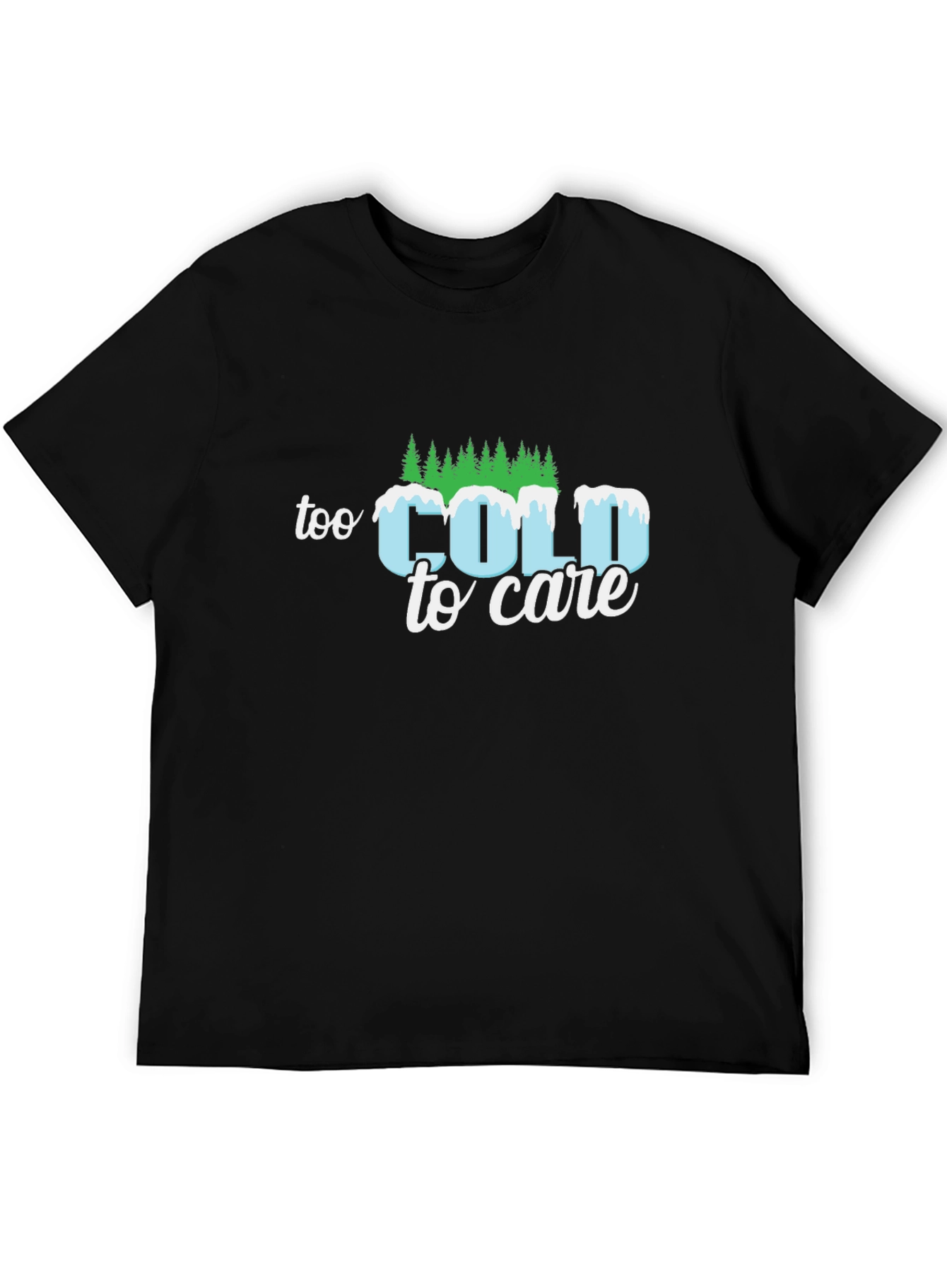 Black Too Cold to Care Graphic Tee view 5