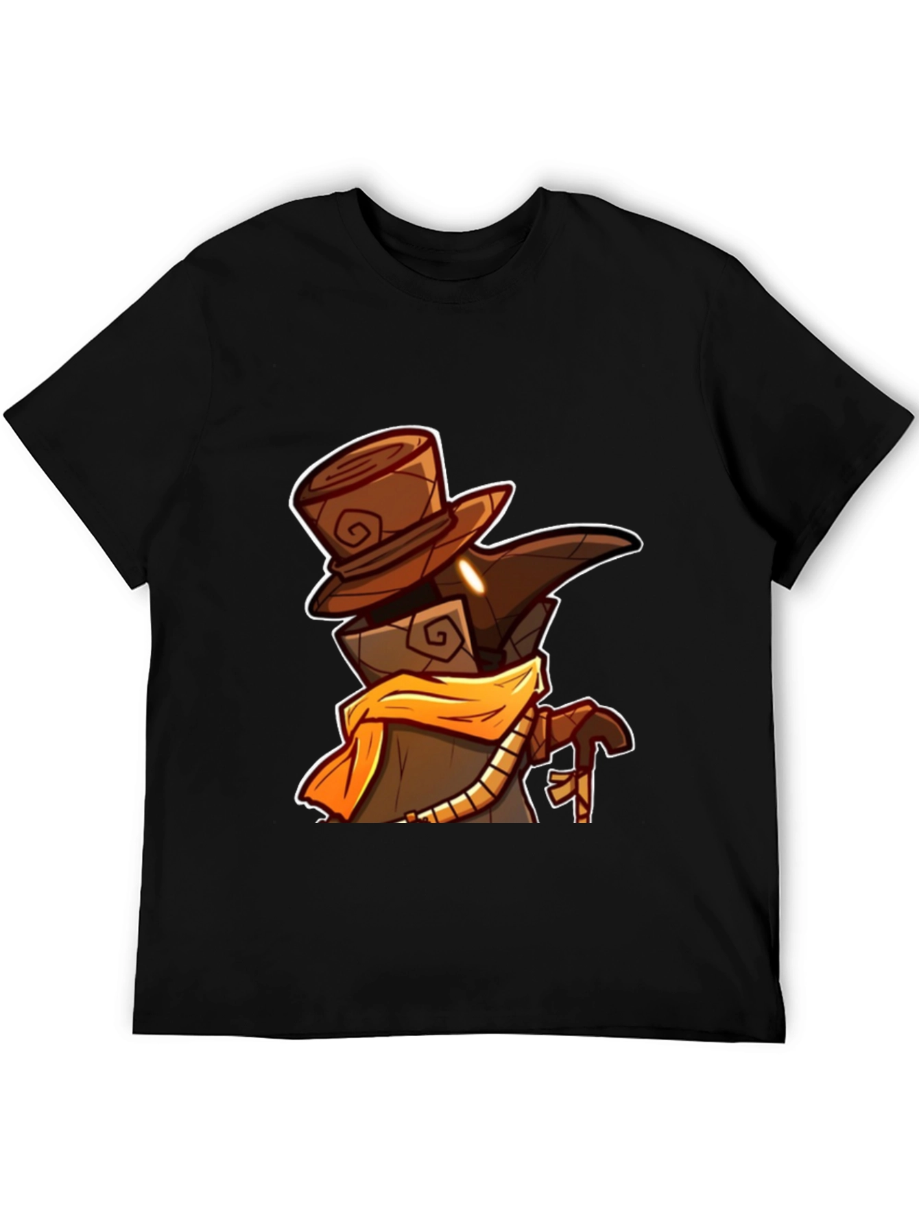 Black Plague Doctor Cartoon Graphic T-Shirt view 5