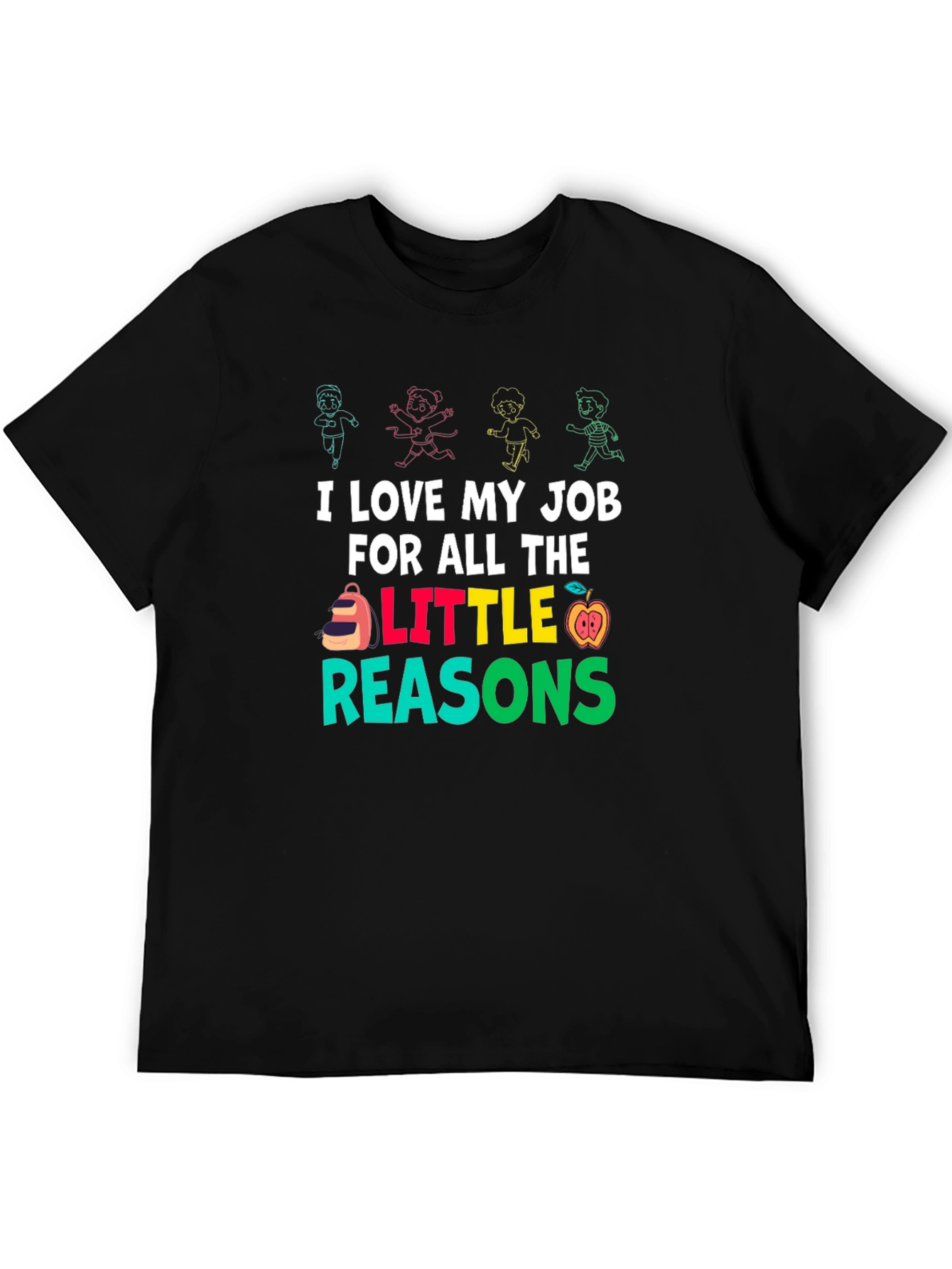 Black I Love My Job Teacher T-Shirt view 5