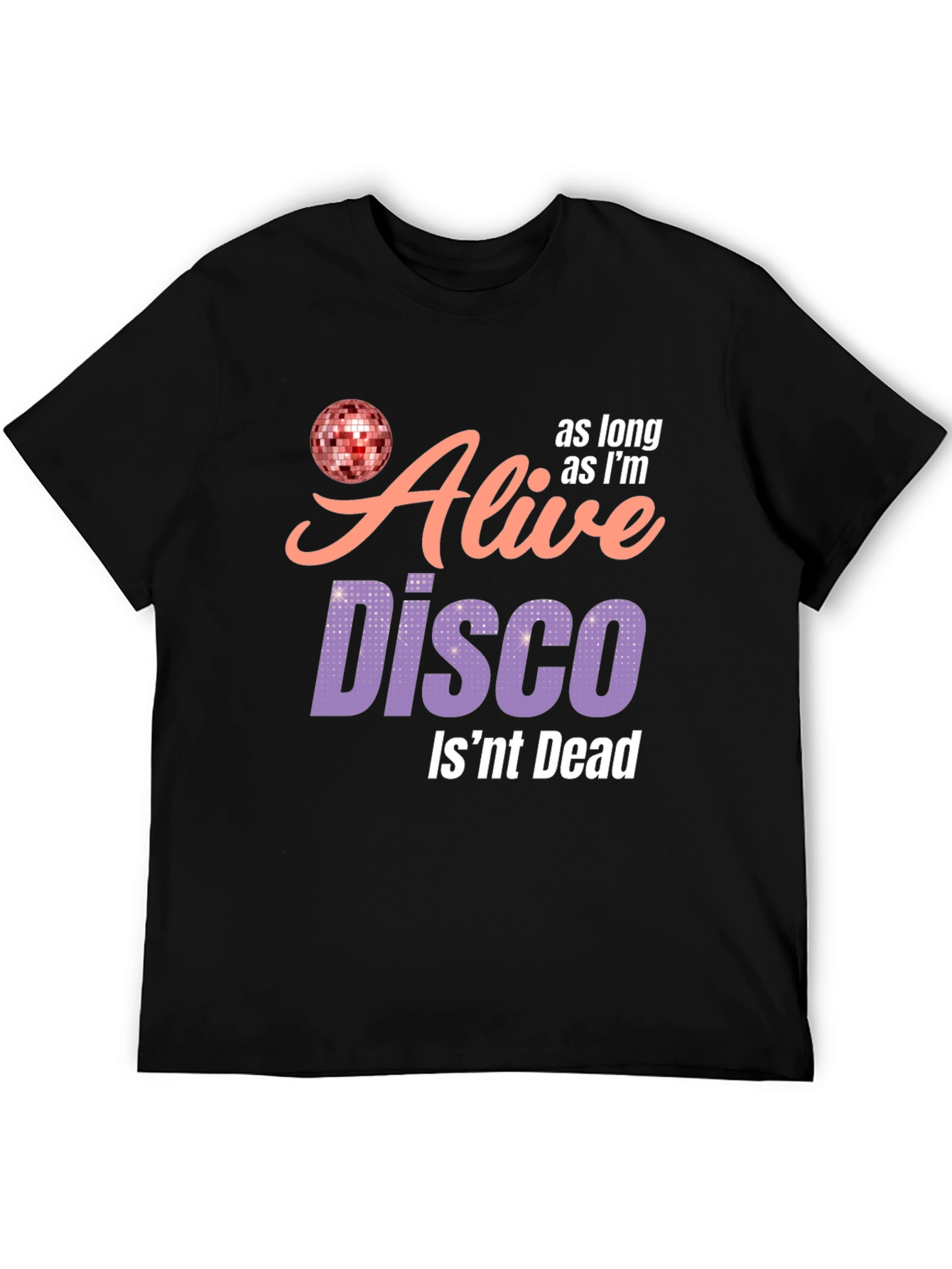 Black Alive Disco T-Shirt - Disco Ball Graphic Tee view 5