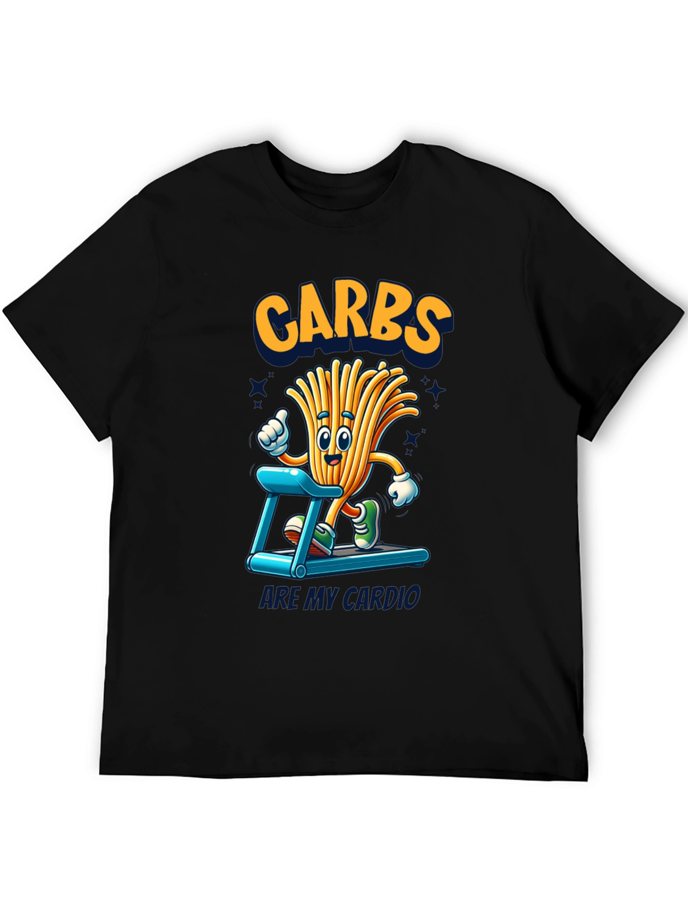 Black Carbs Are My Cardio Funny T-Shirt view 5