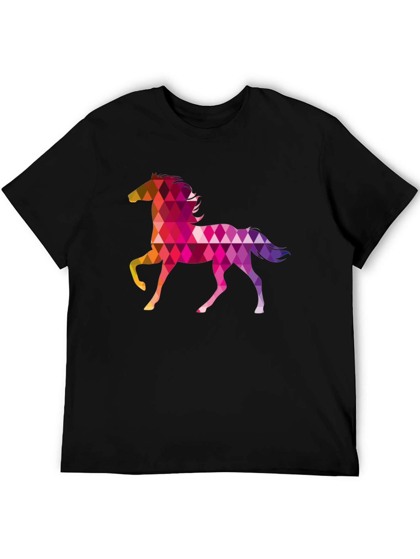 Black Geometric Horse T-Shirt view 5