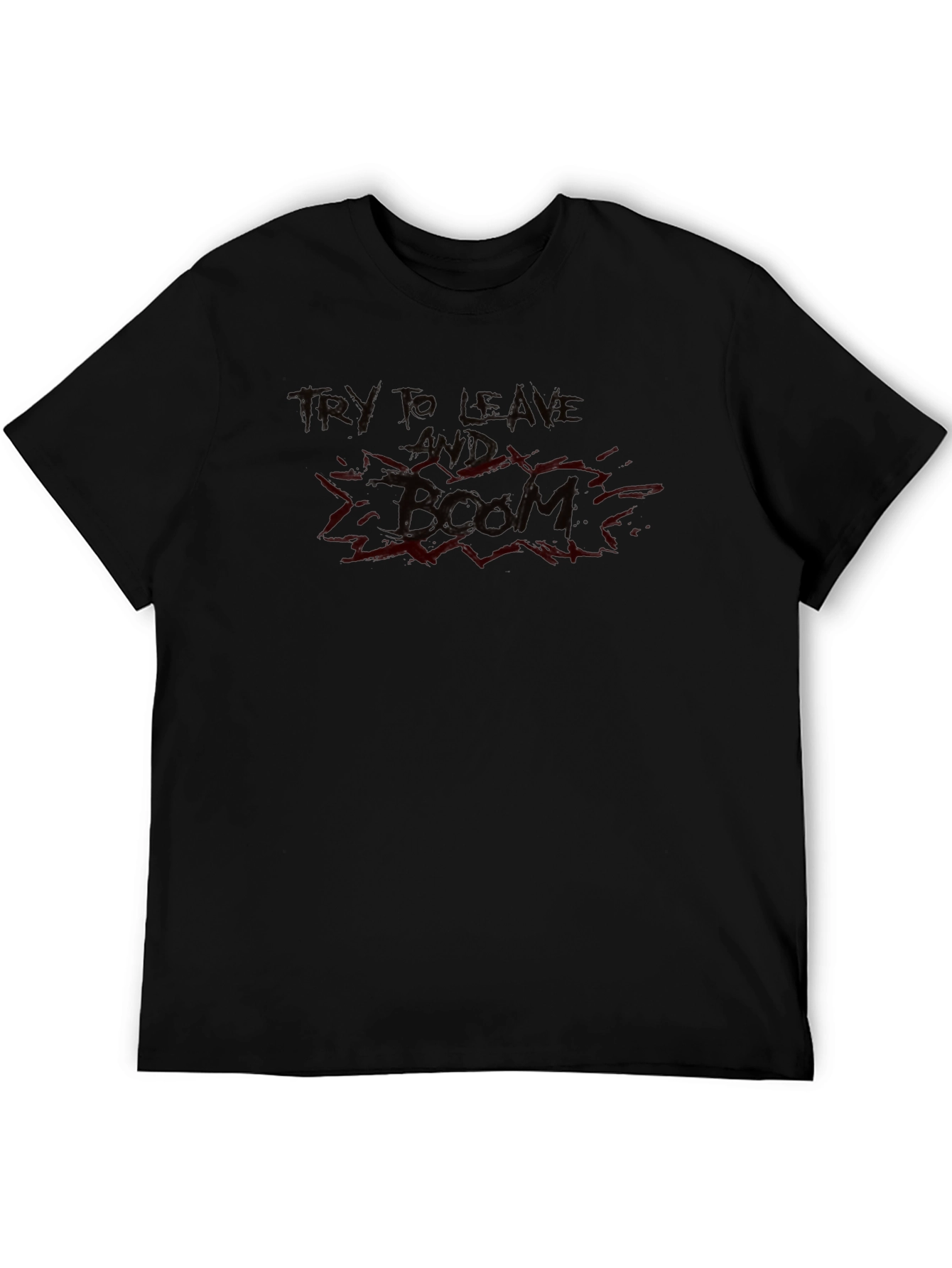 Black Try to Leave Boom Graphic Tee - Black view 5