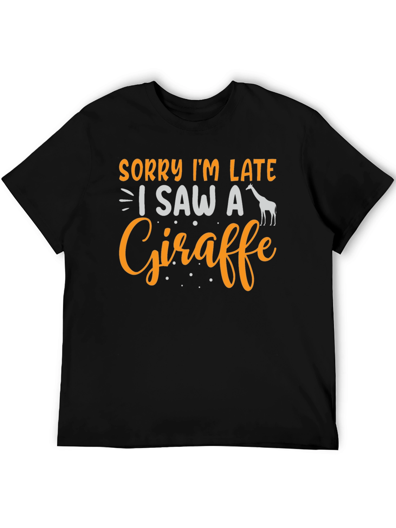 Black Sorry I'm Late Giraffe Graphic Tee view 5