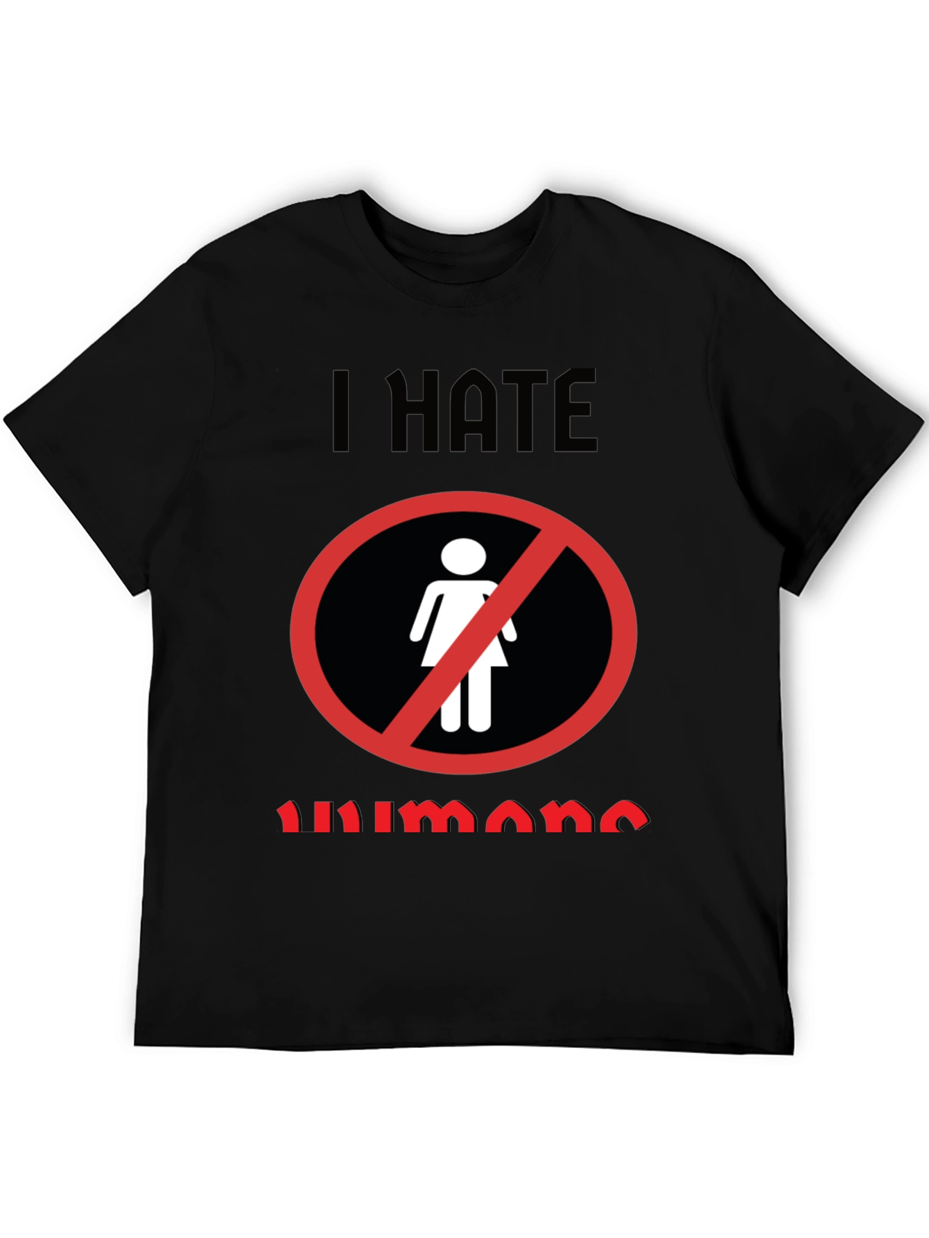 Black I Hate Humans Graphic Novelty T-Shirt view 5