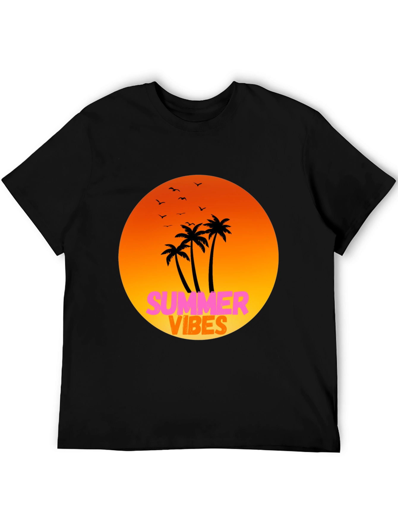 Black Summer Vibes Graphic Tee - Relaxed Fit view 5
