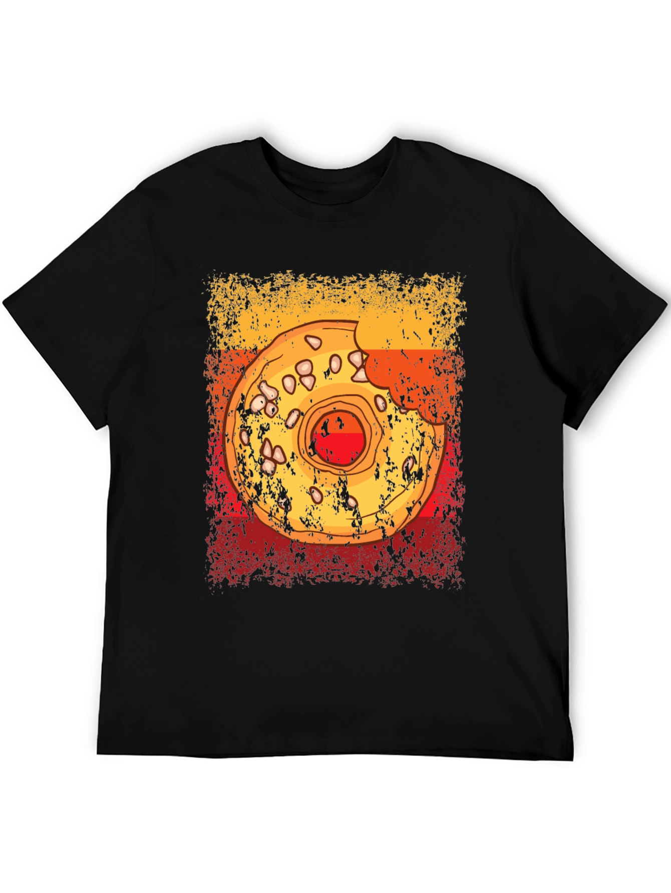 Black Distressed Donut Graphic T-Shirt - Casual Comfort view 5