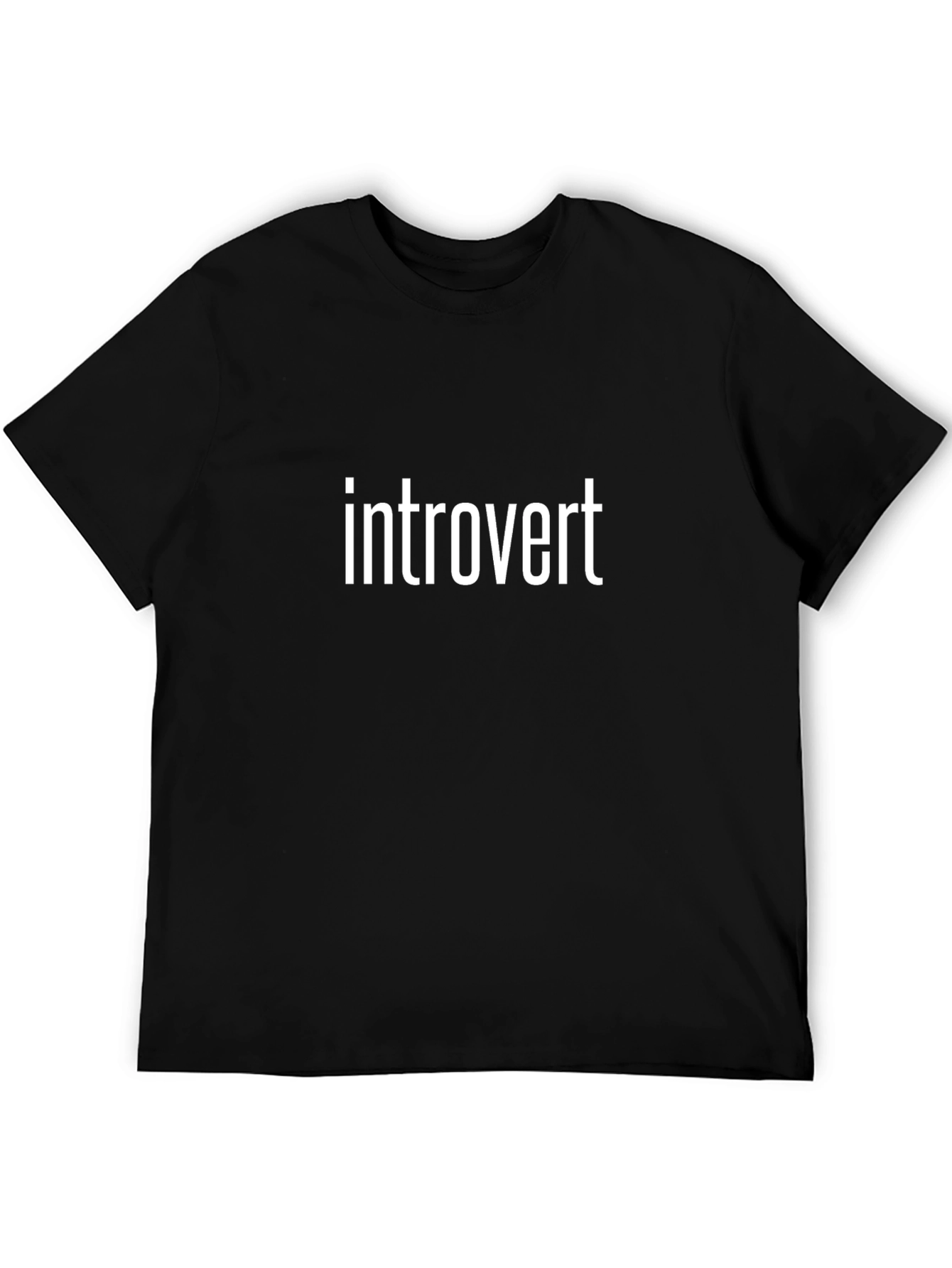 Black Introvert Graphic Tee - Soft Cotton Black T-Shirt view 5
