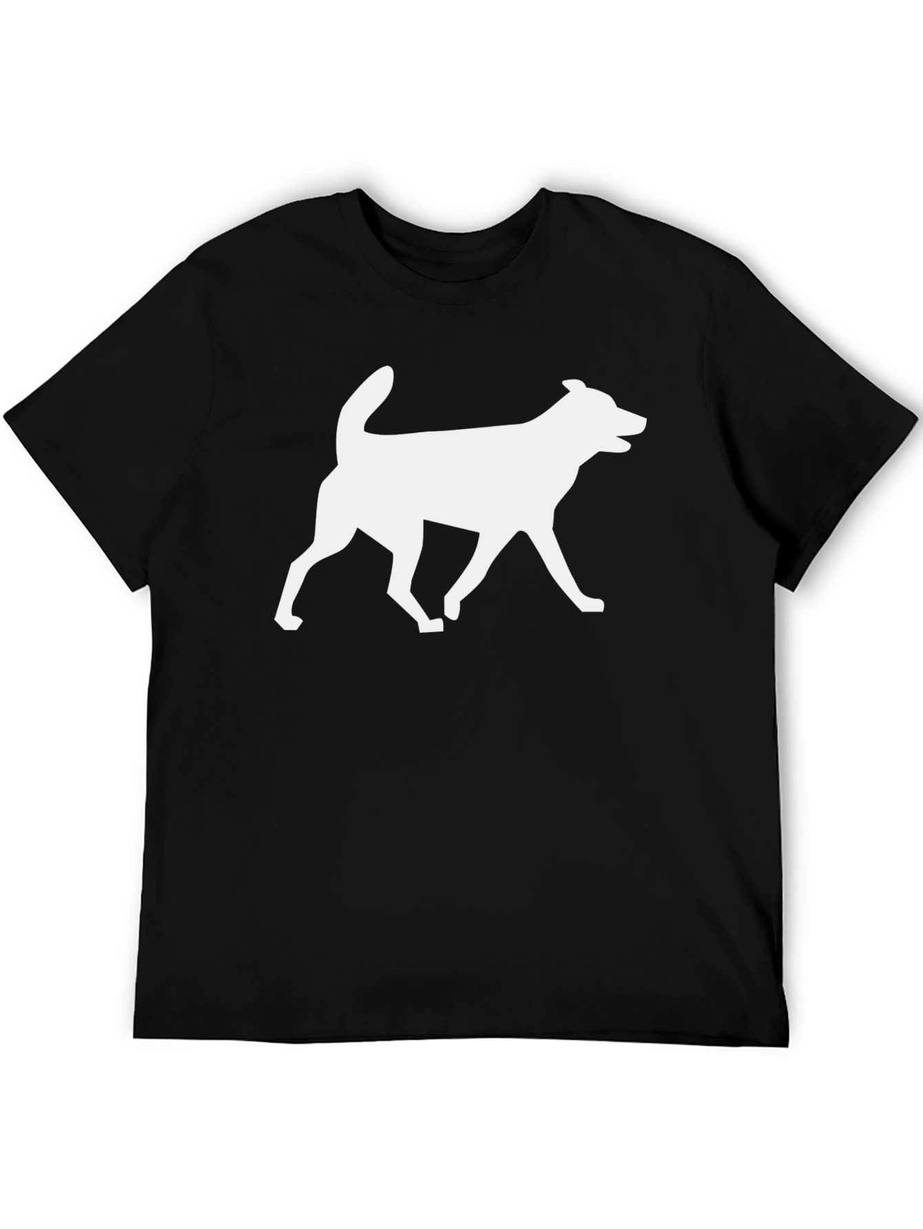 Black Dog Silhouette Graphic Tee - Black Cotton Blend view 5