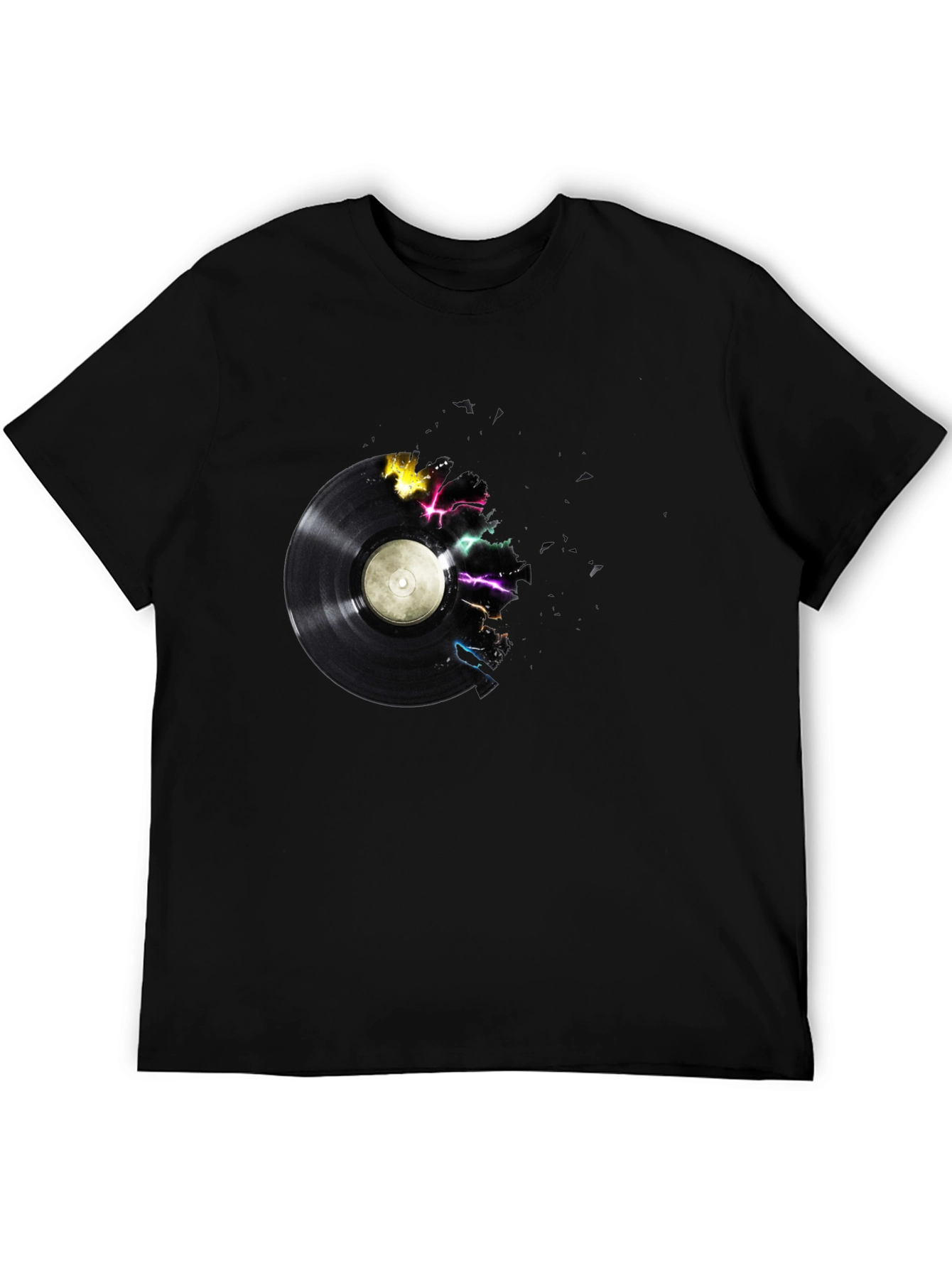Black Vinyl Record Graphic Tee - Black view 5