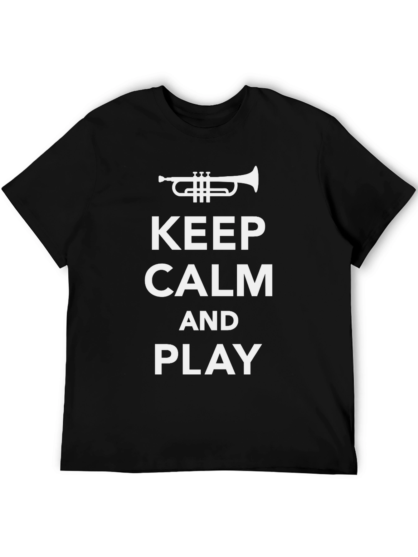 Black Keep Calm and Play Trumpet T-Shirt view 5
