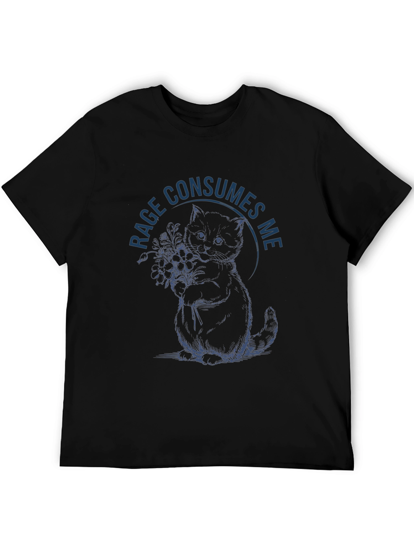 Black Rage Consumes Me Kitten Graphic Tee view 5