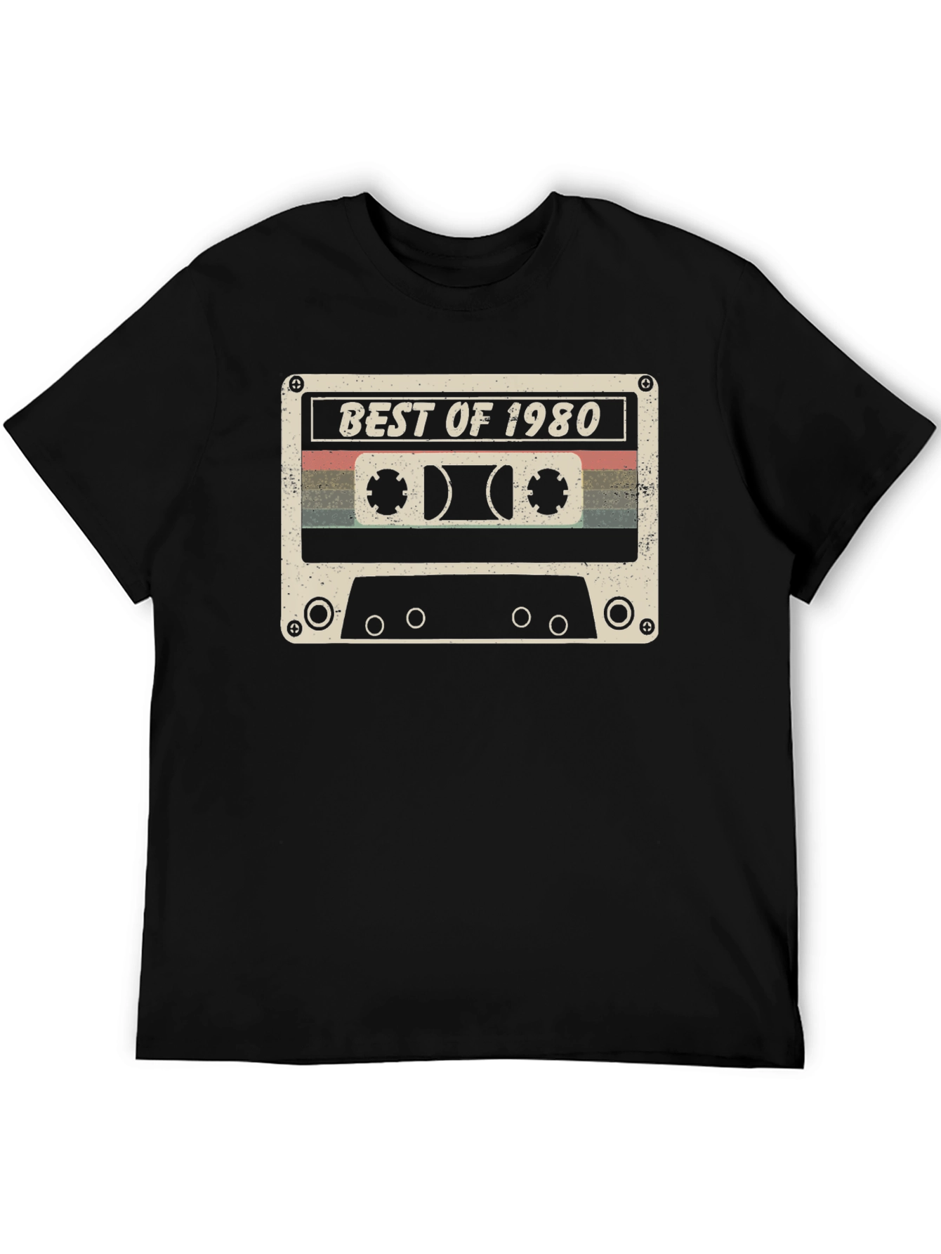 Black Best of 1980 Cassette Tape T-Shirt - Retro Style view 5