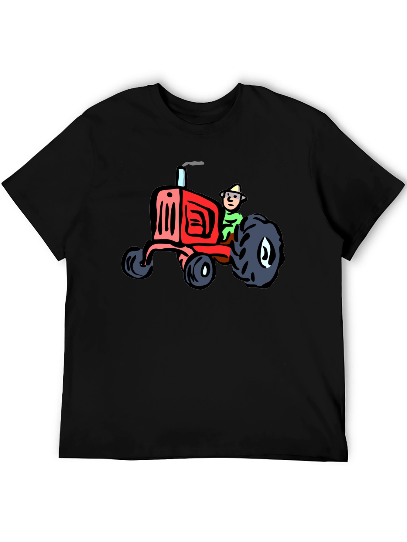 Black Cartoon Tractor T-Shirt - Quirky & Fun! view 5