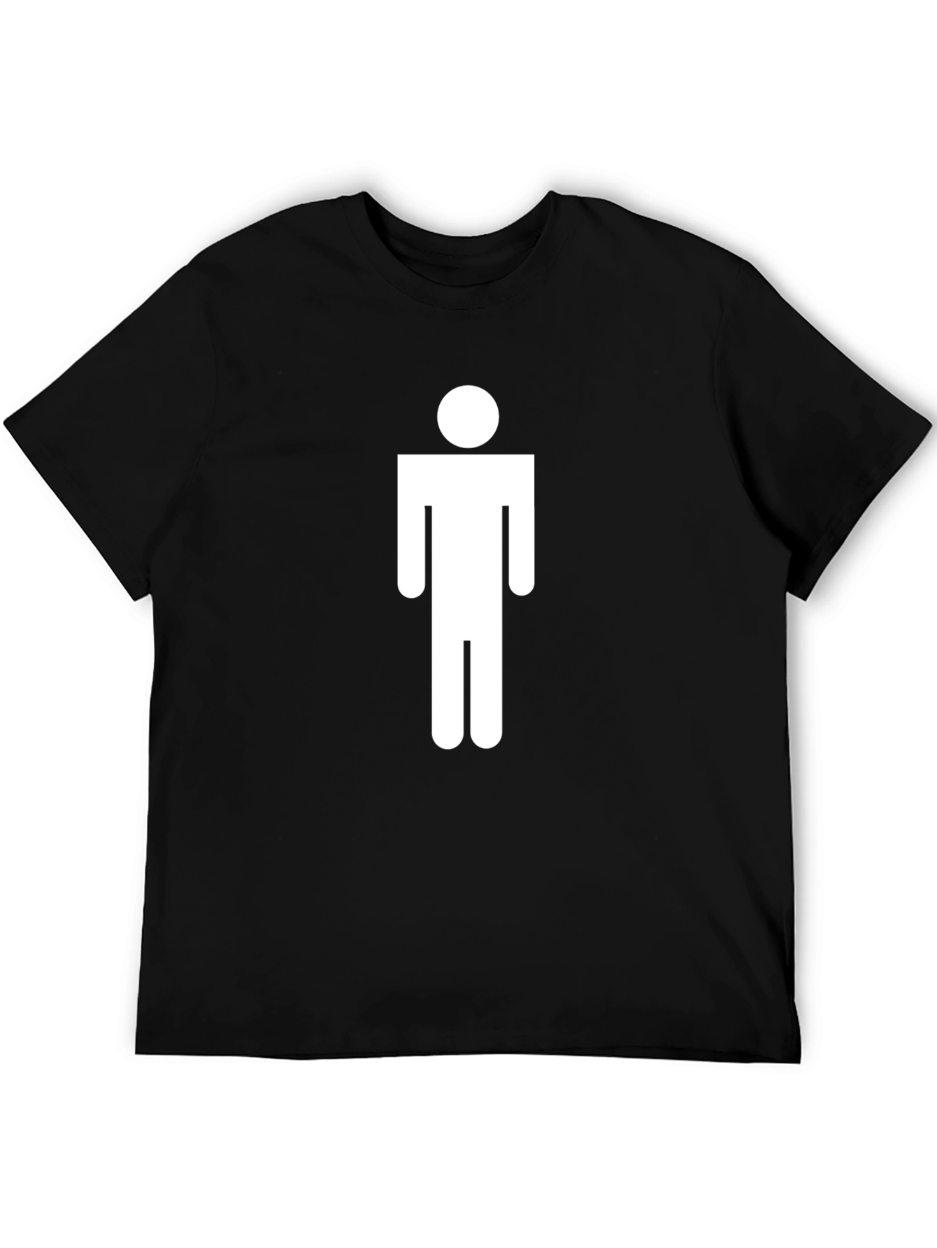 Black Minimalist Man Symbol Black Tee - Unisex view 5