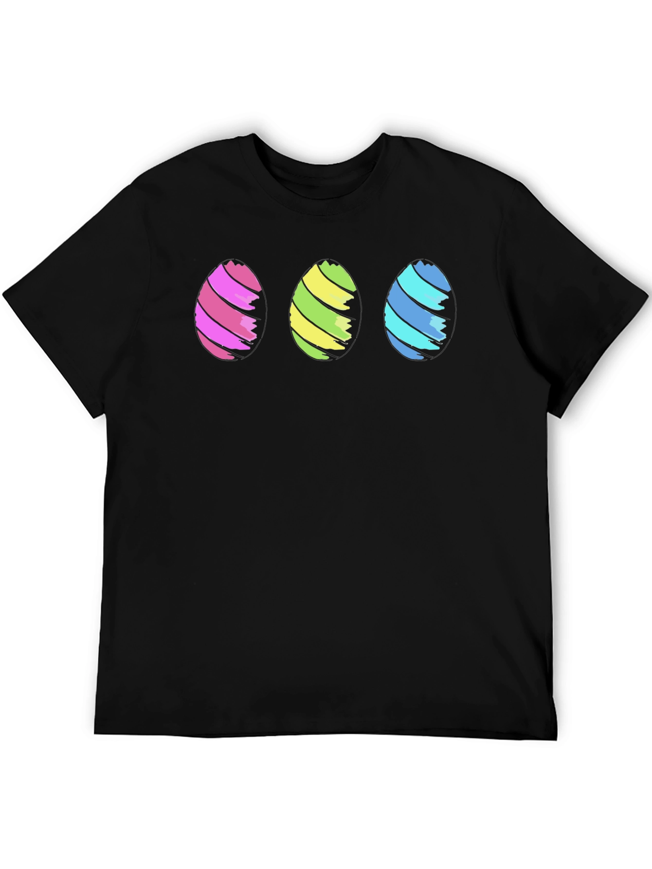 Black Easter Egg Graphic Tee - Men's Short Sleeve Crew Neck T-Shirt view 5