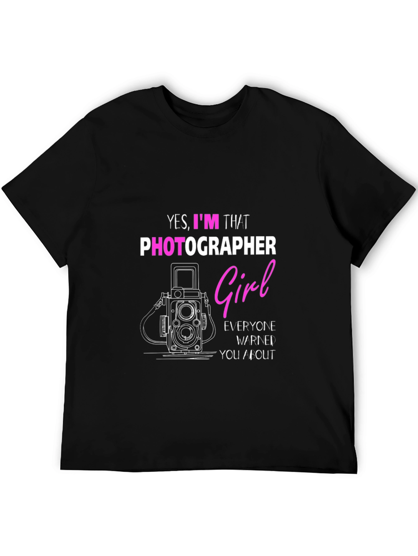 Black Photographer Girl T-Shirt - Funny Camera Tee view 5