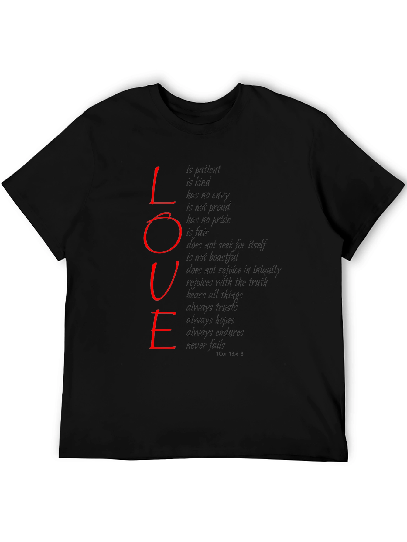 Black Love Scripture Print T-Shirt - Black view 5