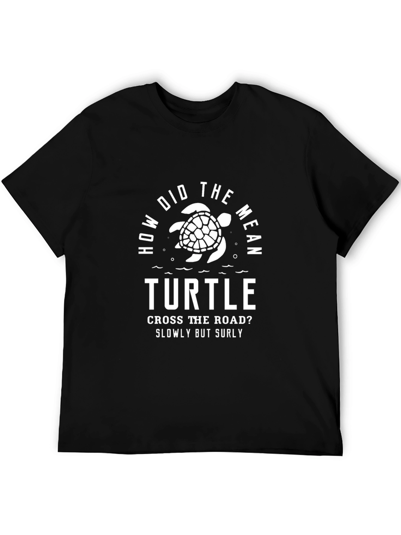 Black Funny Turtle Pun Graphic Tee - Men's Black T-Shirt view 5