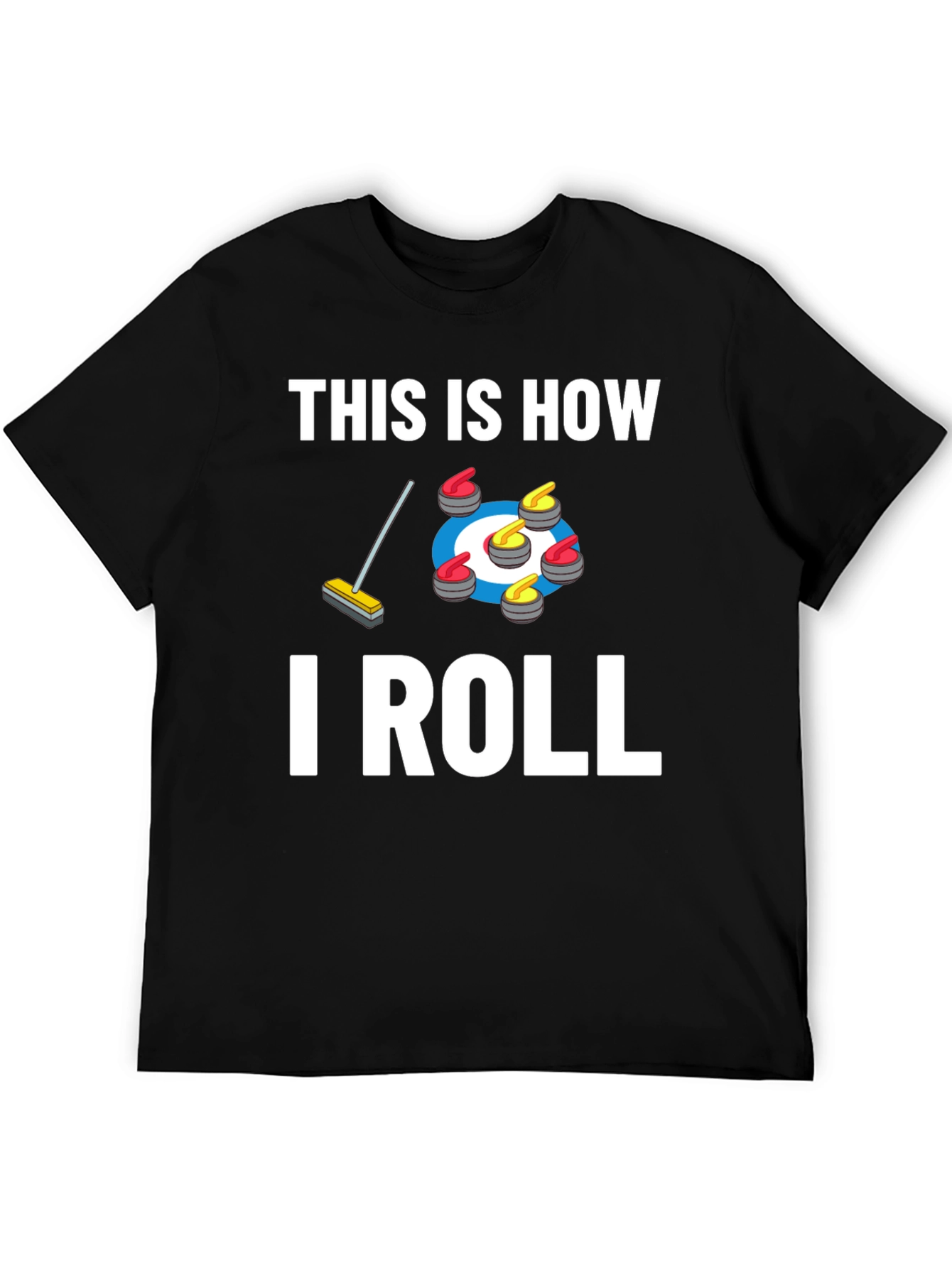 Black Curling "This Is How I Roll" Graphic T-Shirt view 5