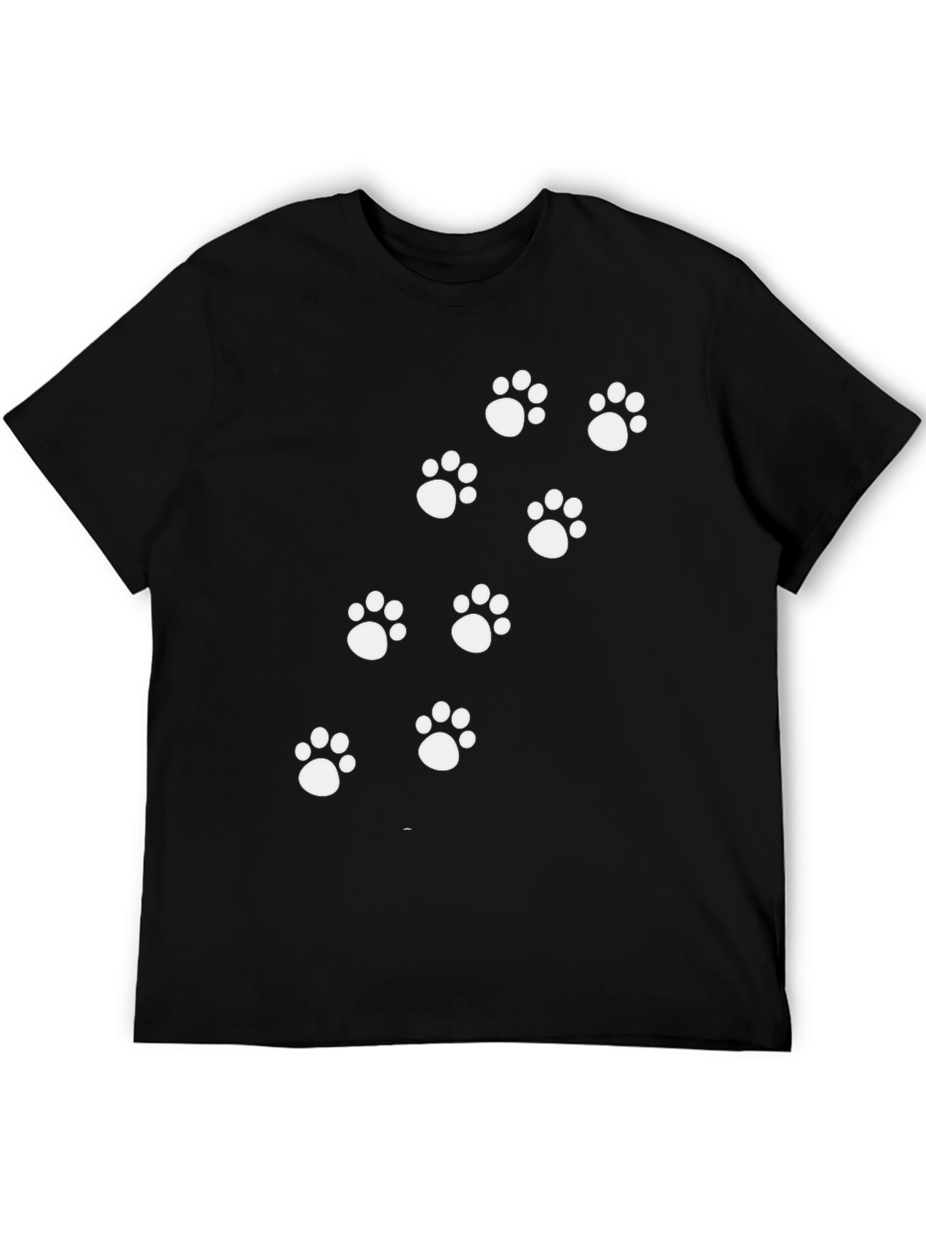Black Black Paw Print T-Shirt - Casual Style view 5
