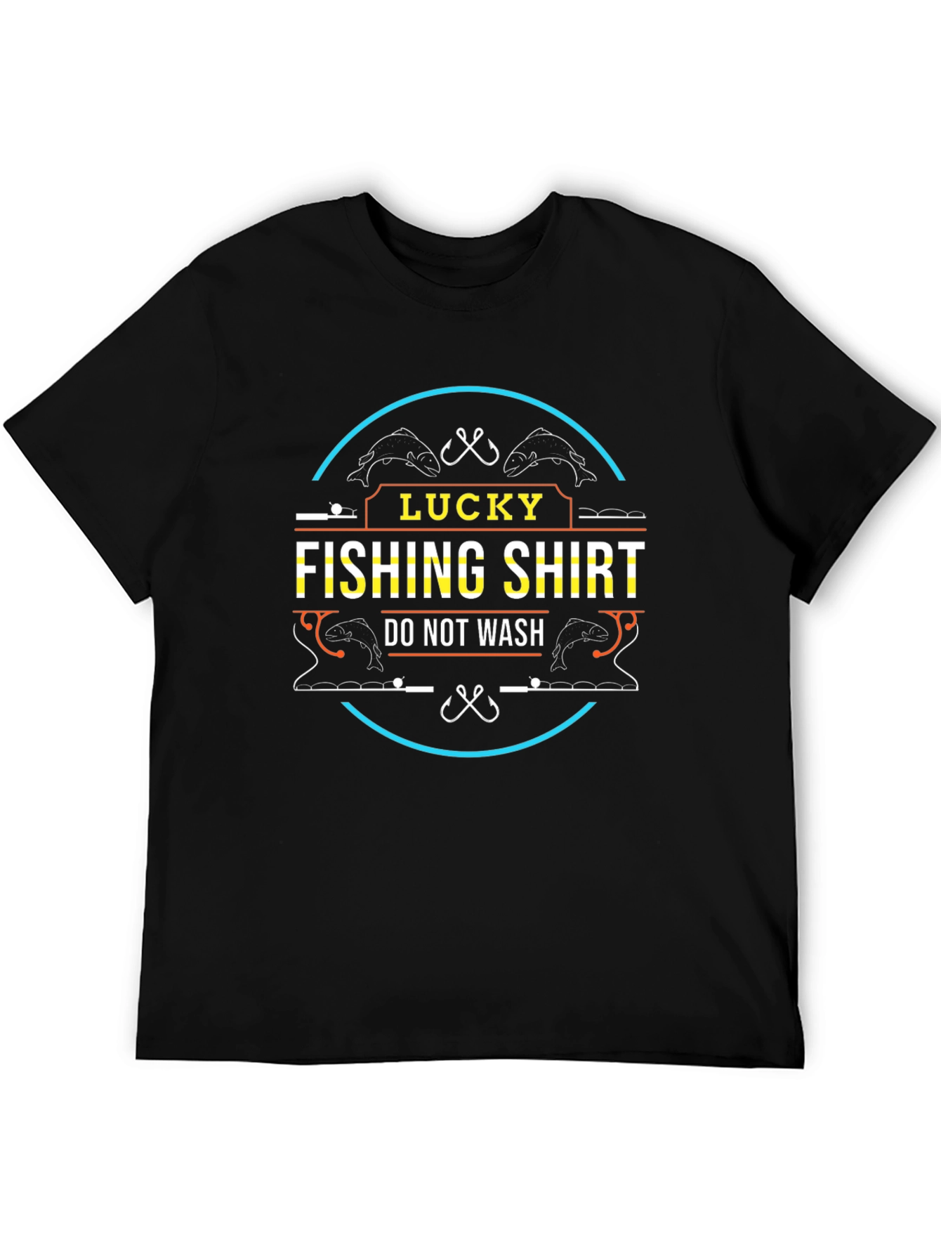 Black Lucky Fishing Shirt - Men's Graphic Tee view 5