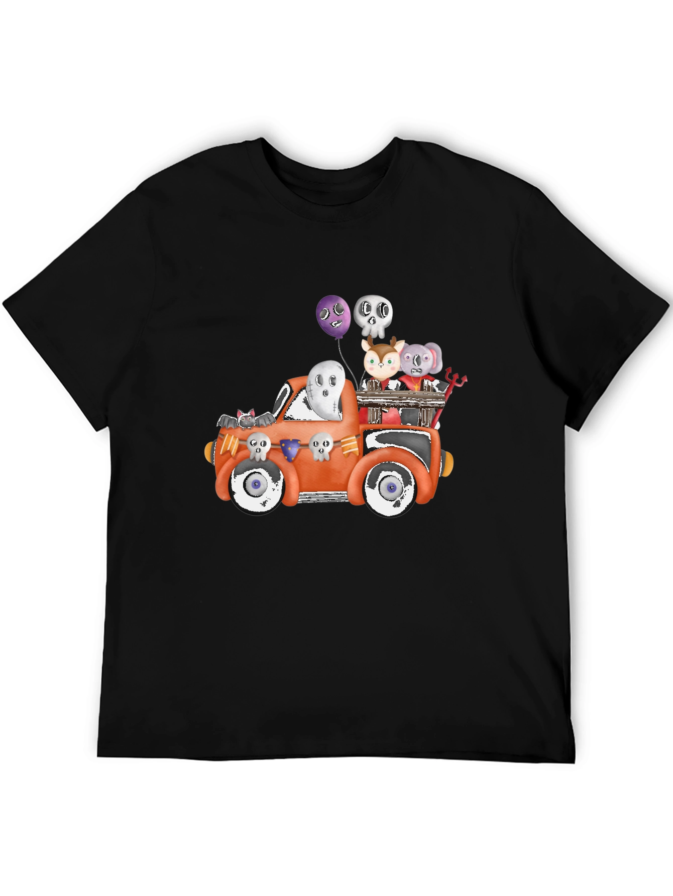 Black Halloween Animal Truck Tee view 5
