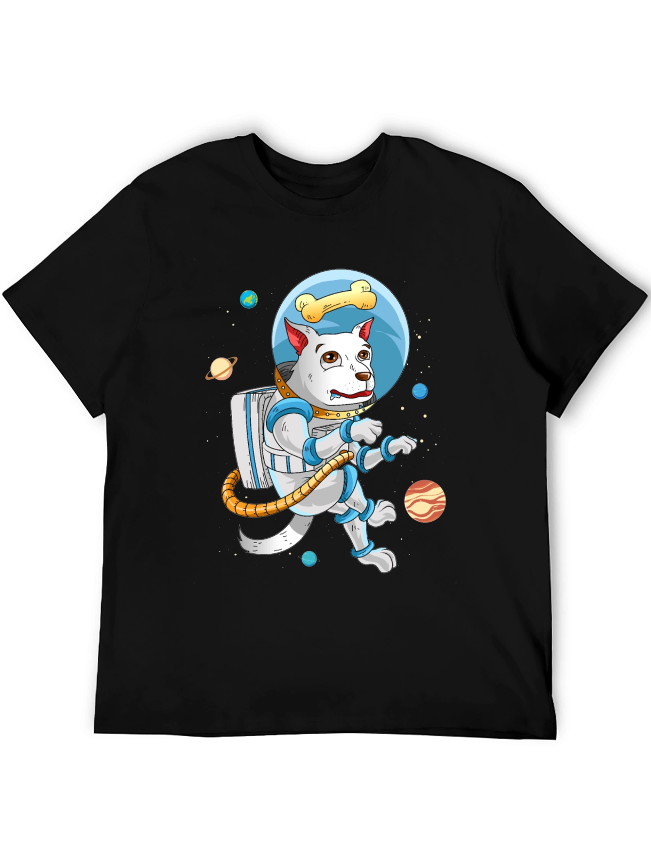 Black Dog Astronaut T-Shirt - Space Pup Tee view 5
