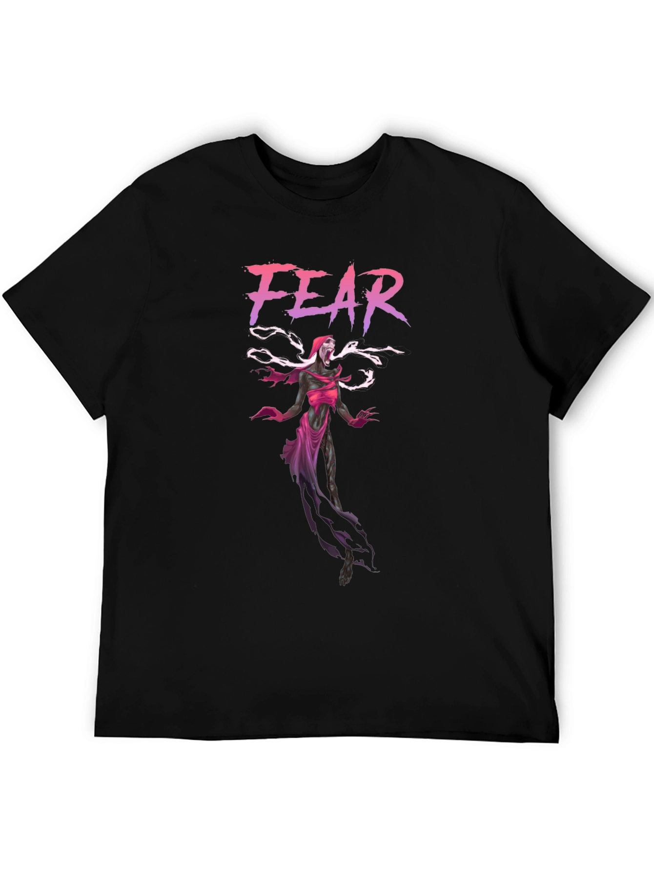Black Fear Reaper Graphic T-Shirt - Black view 5