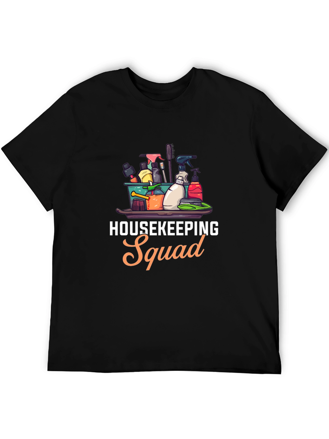 Black Housekeeping Squad Graphic Black T-Shirt view 5