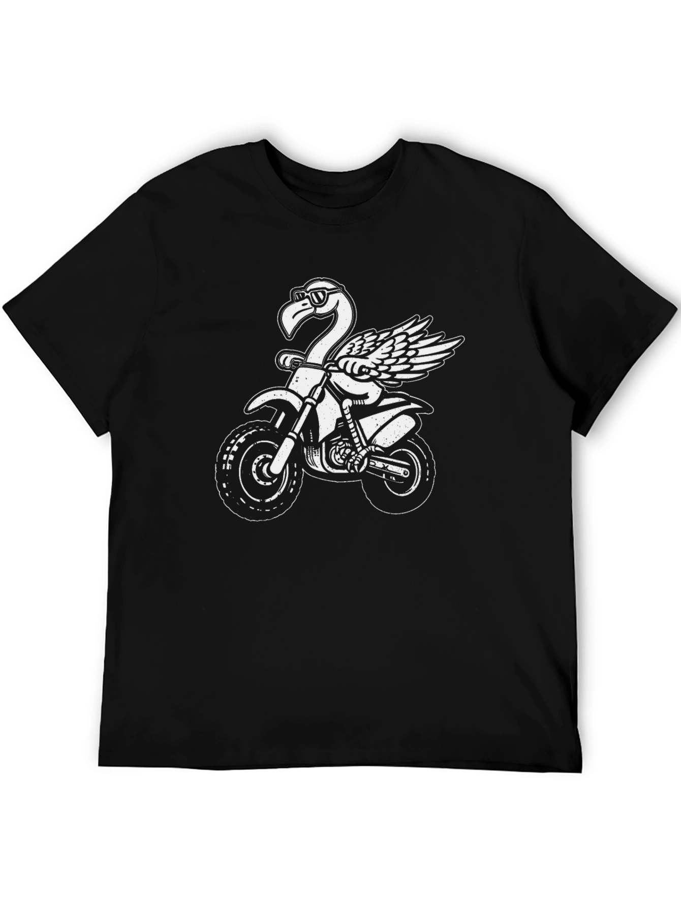 Black Flamingo Motorcycle T-Shirt - Black view 5