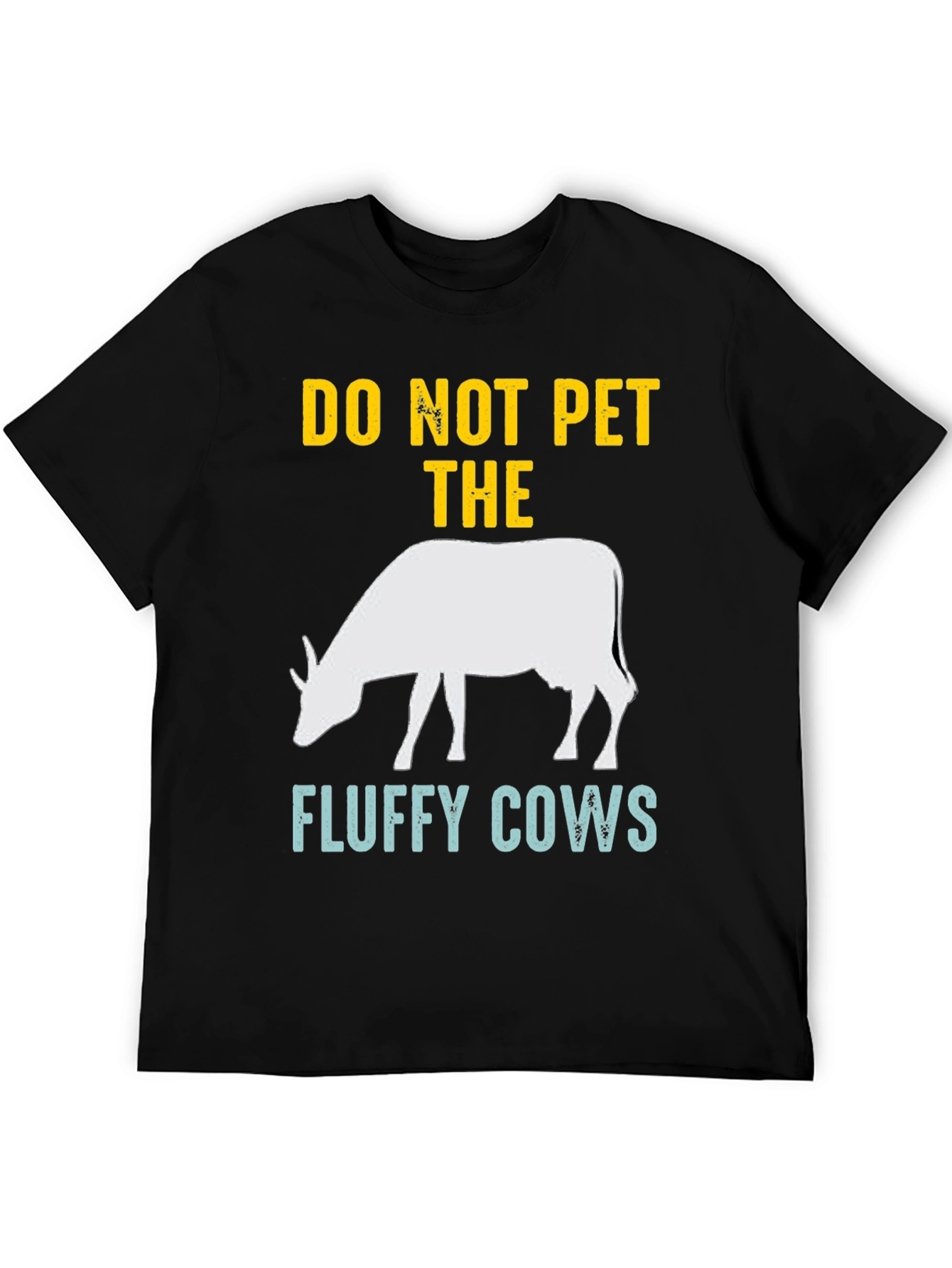 Black Do Not Pet The Fluffy Cows Graphic Tee view 5