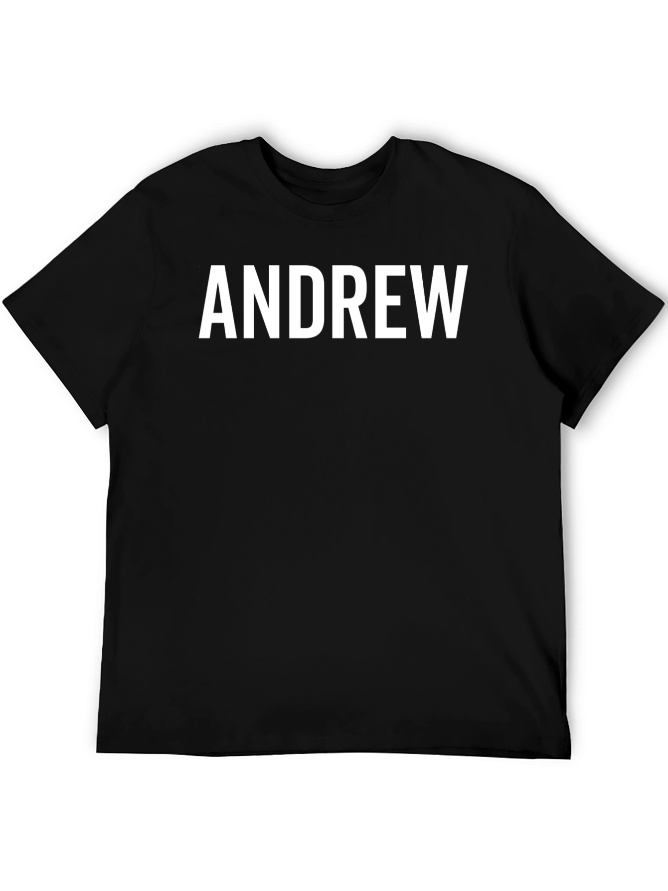 Black Personalized "Andrew" Text Black T-Shirt view 5
