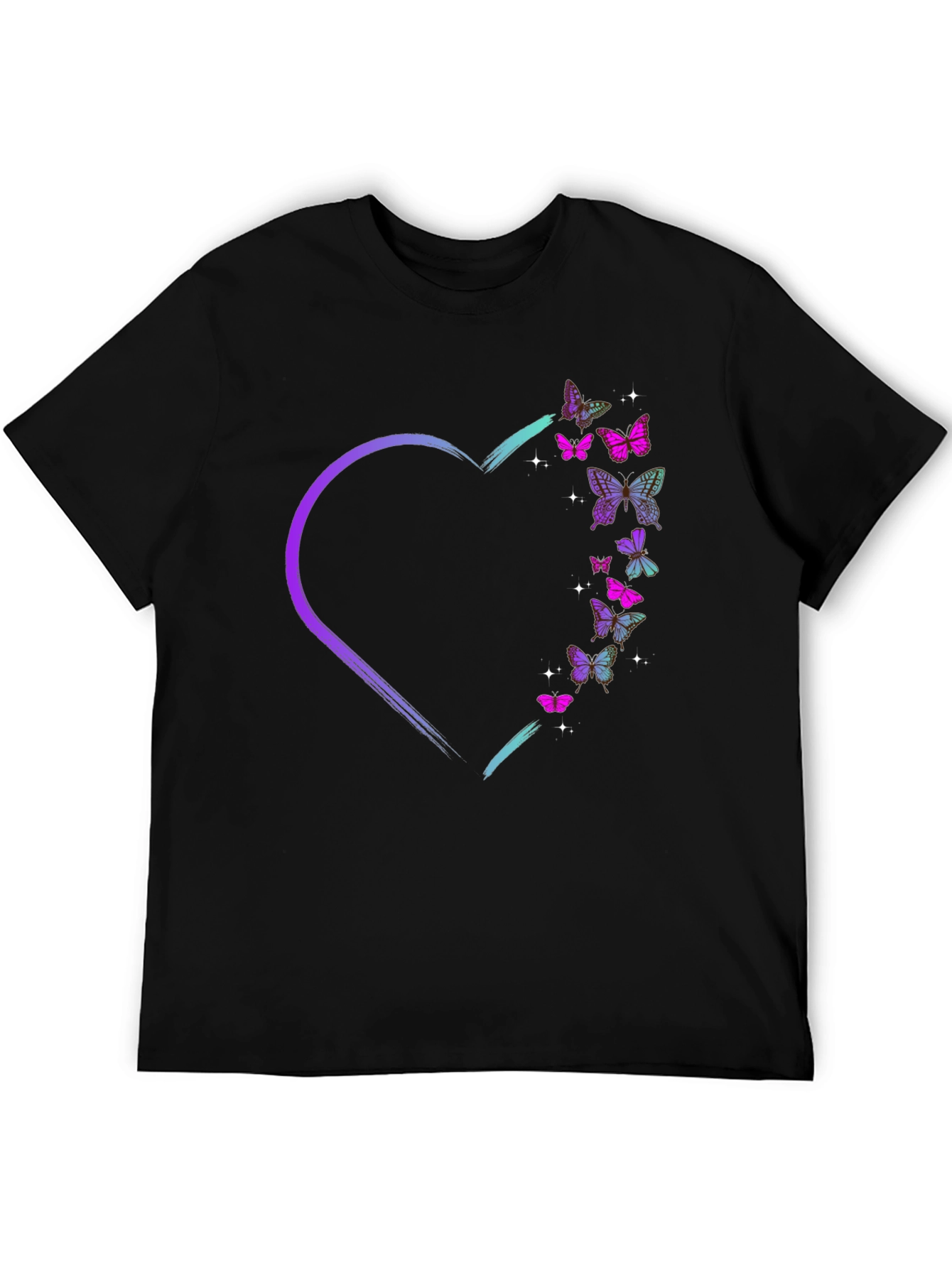 Black Butterfly Heart Graphic Tee view 5