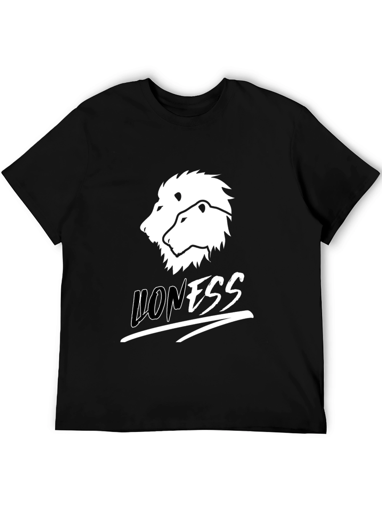 Black Lioness Graphic Print Black T-Shirt view 5