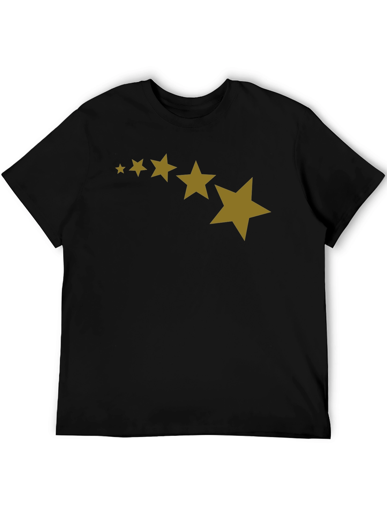 Black Stars Patterned Black T-Shirt view 5