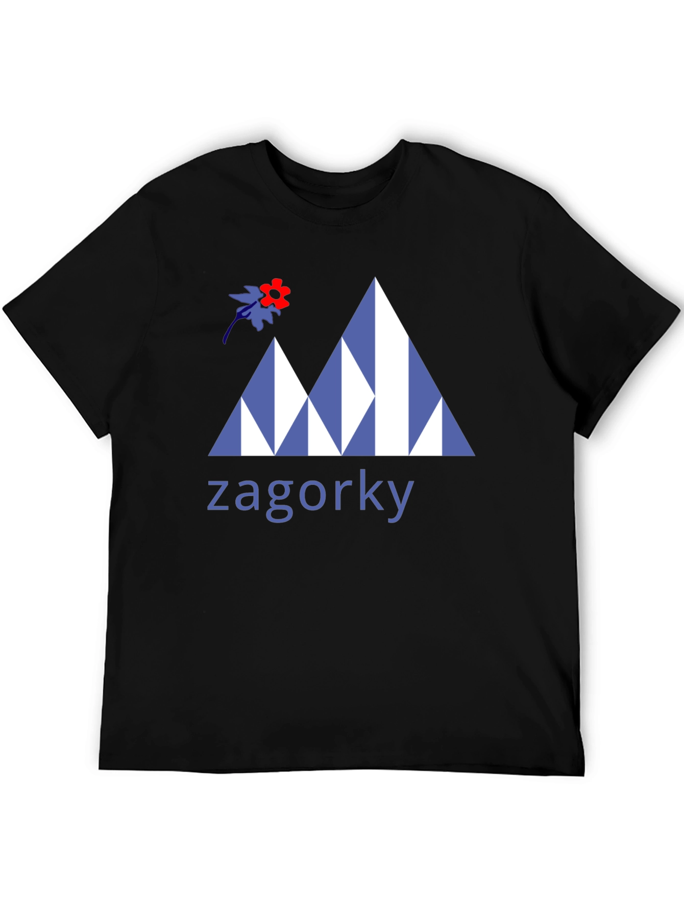 Black Zagorky Mountain Design Black T-Shirt view 5