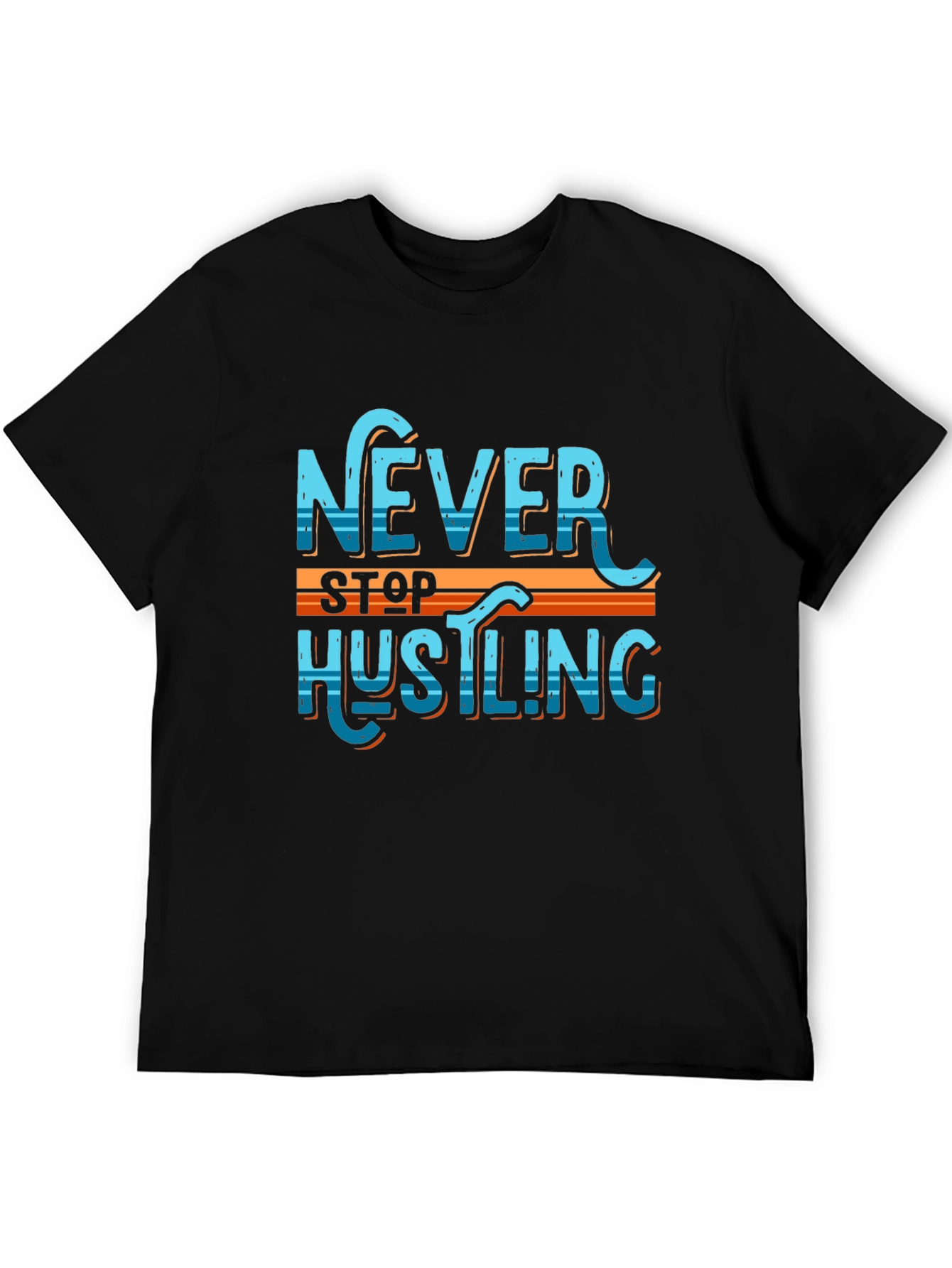 Black Never Stop Hustling Graphic Tee view 5